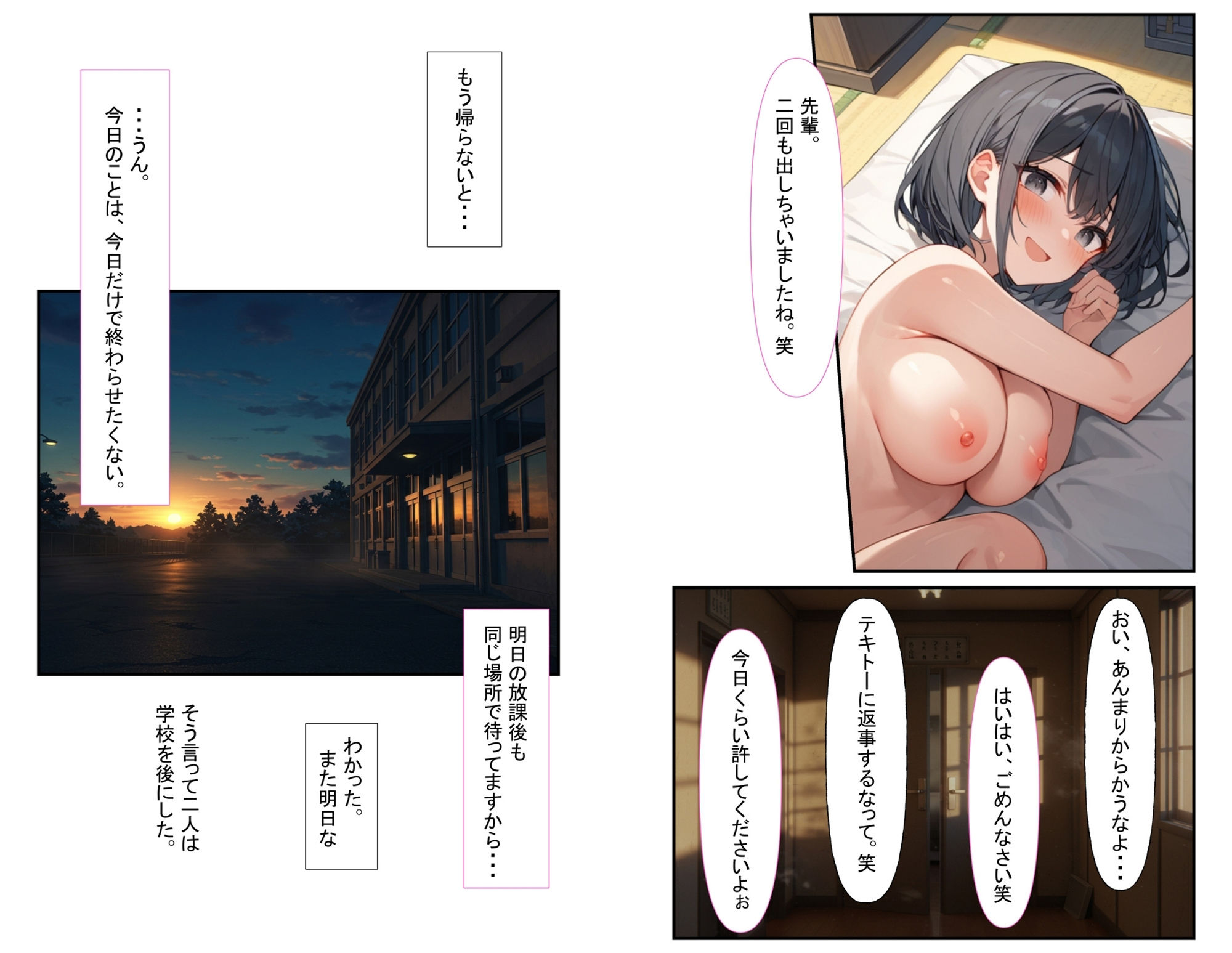 交姦日記。大好きな先輩に見られながら幼馴染の彼氏にイカサレ興奮MAXになったJK サンプル5ページ目