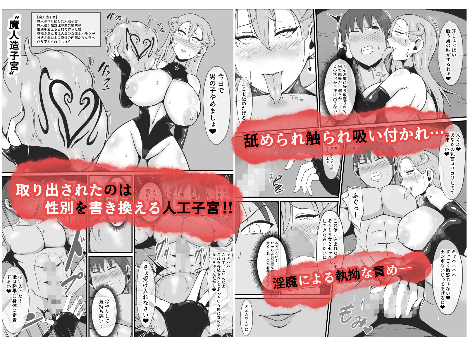 【TS悪堕ち】屈強なる戦士が淫乱メス悪魔へ性転換 サンプル2ページ目