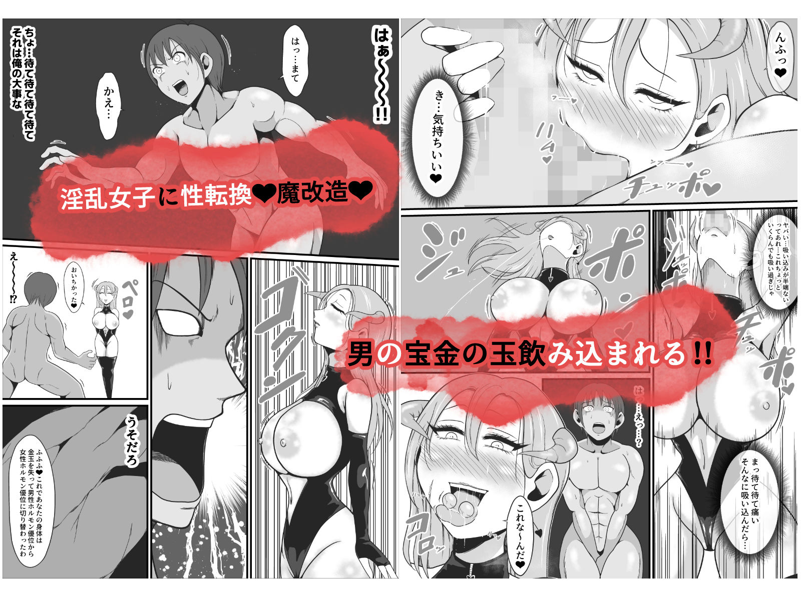 【TS悪堕ち】屈強なる戦士が淫乱メス悪魔へ性転換 サンプル3ページ目