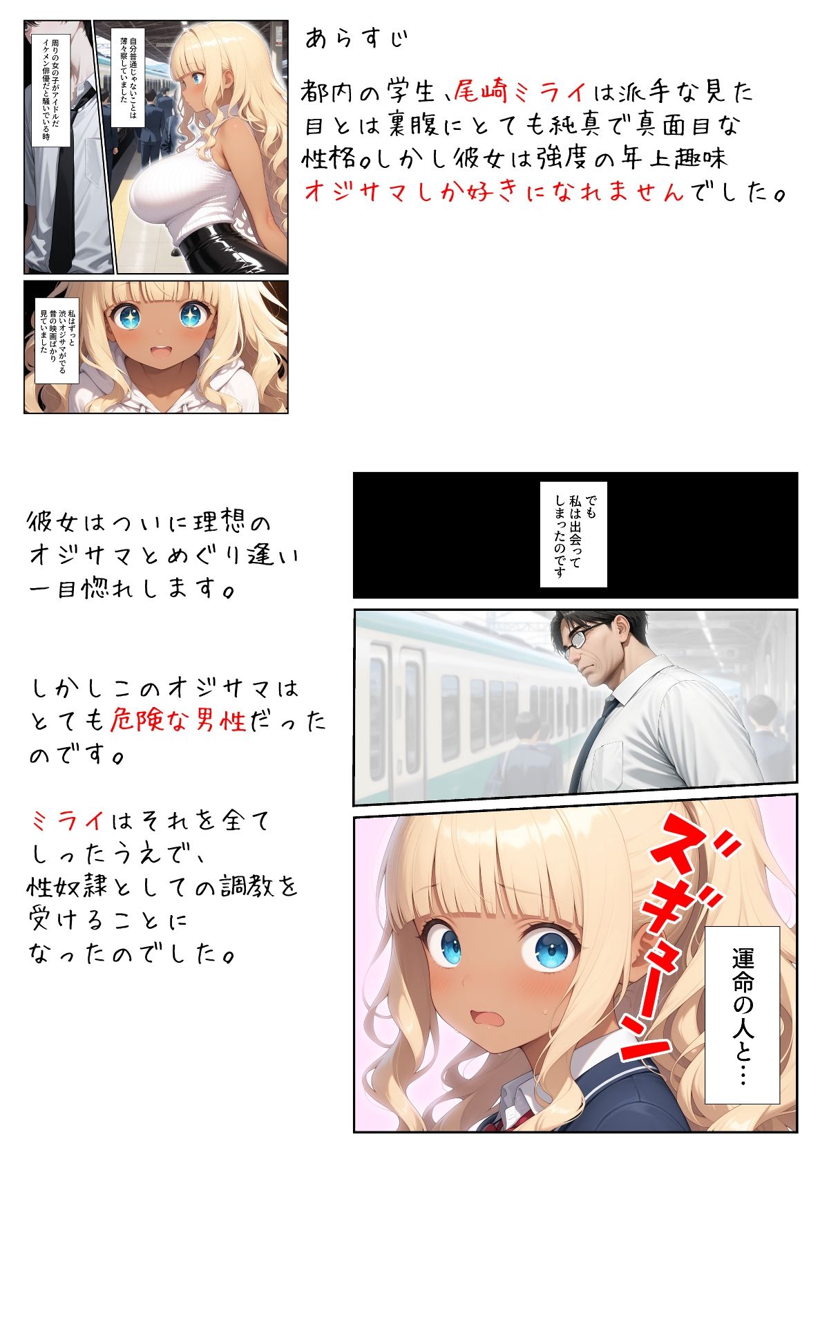 褐色お嬢様3穴調教〜私、オジサマじゃないと駄目なんです サンプル1ページ目
