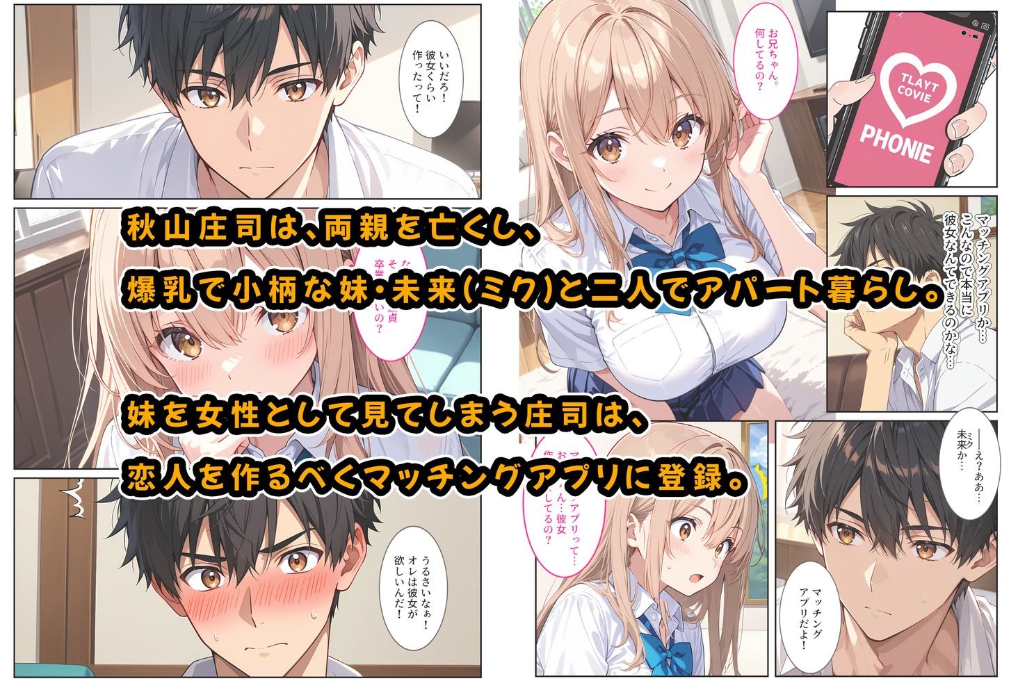 マッチングアプリで現れた爆乳妹に誘惑されて孕ませました！ サンプル1ページ目