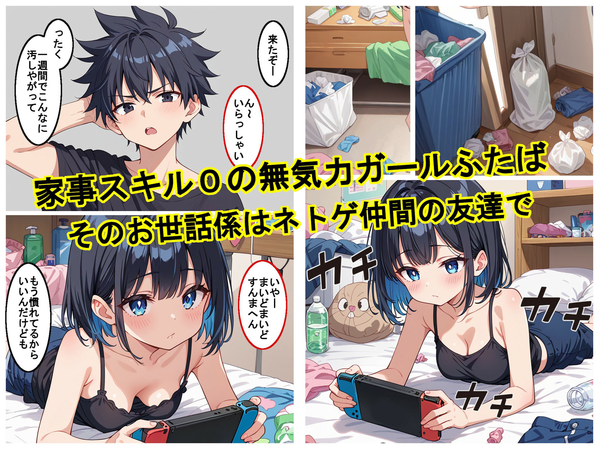汚部屋無気力ガールが世話係とイチャラブセックスする話 サンプル2ページ目