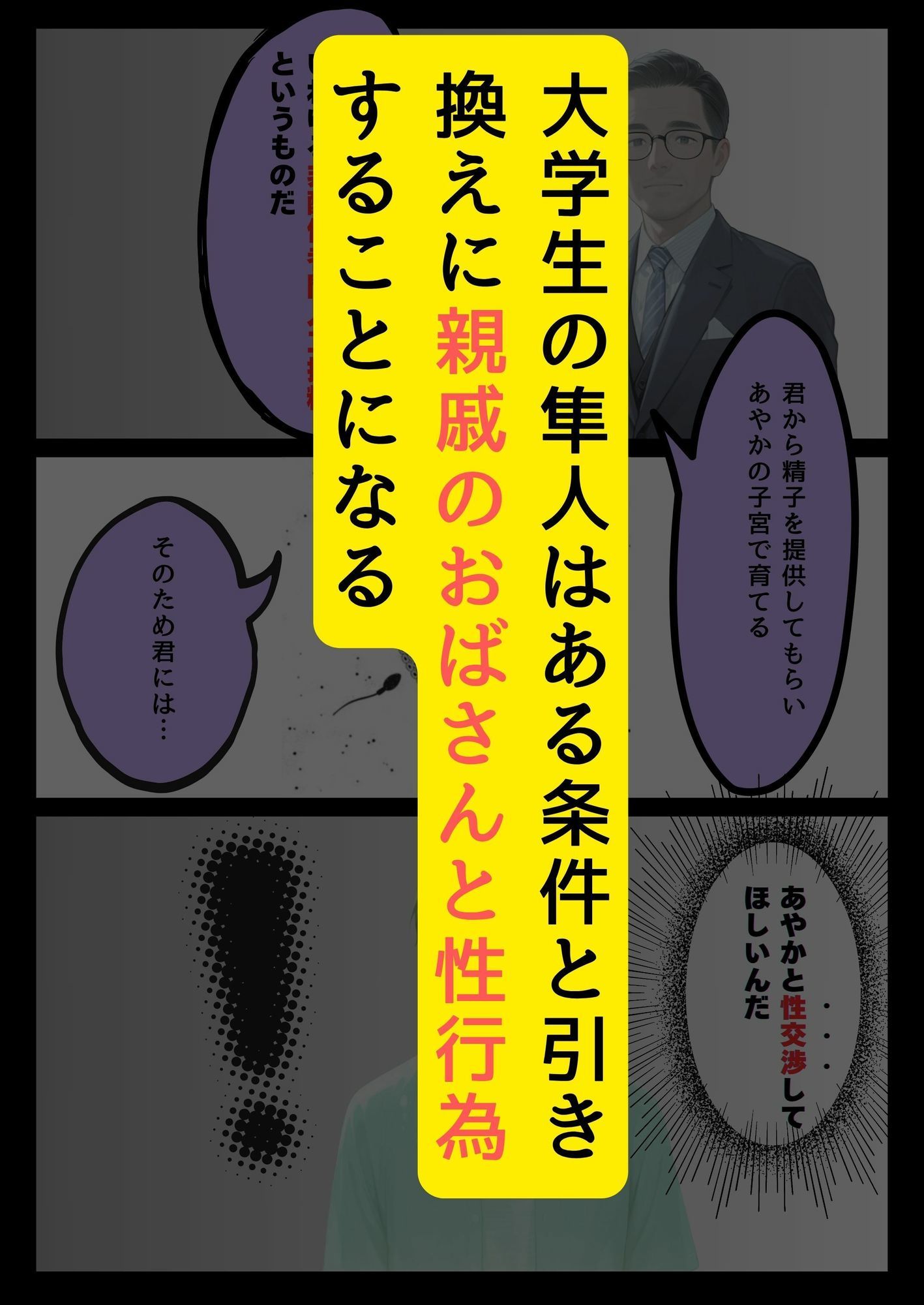 不妊治療のため親戚のおばさんと性交渉する話 サンプル2ページ目