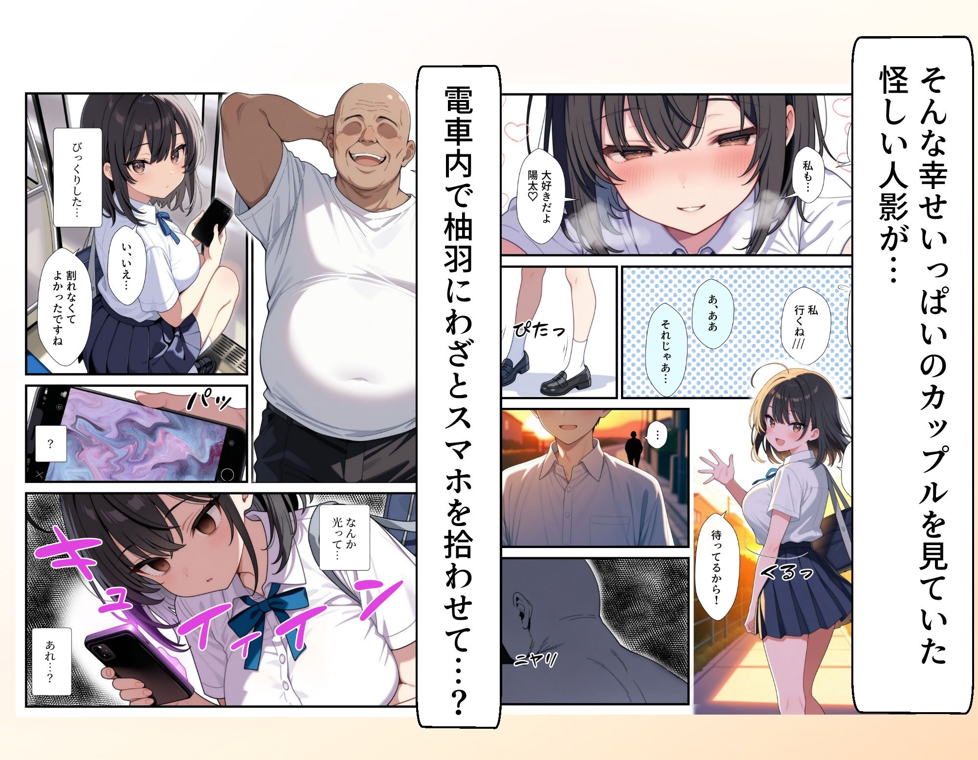 黒髪巨乳の幼馴染が──彼氏との初H直前に見知らぬ男の催●で堕とされる話 サンプル4ページ目