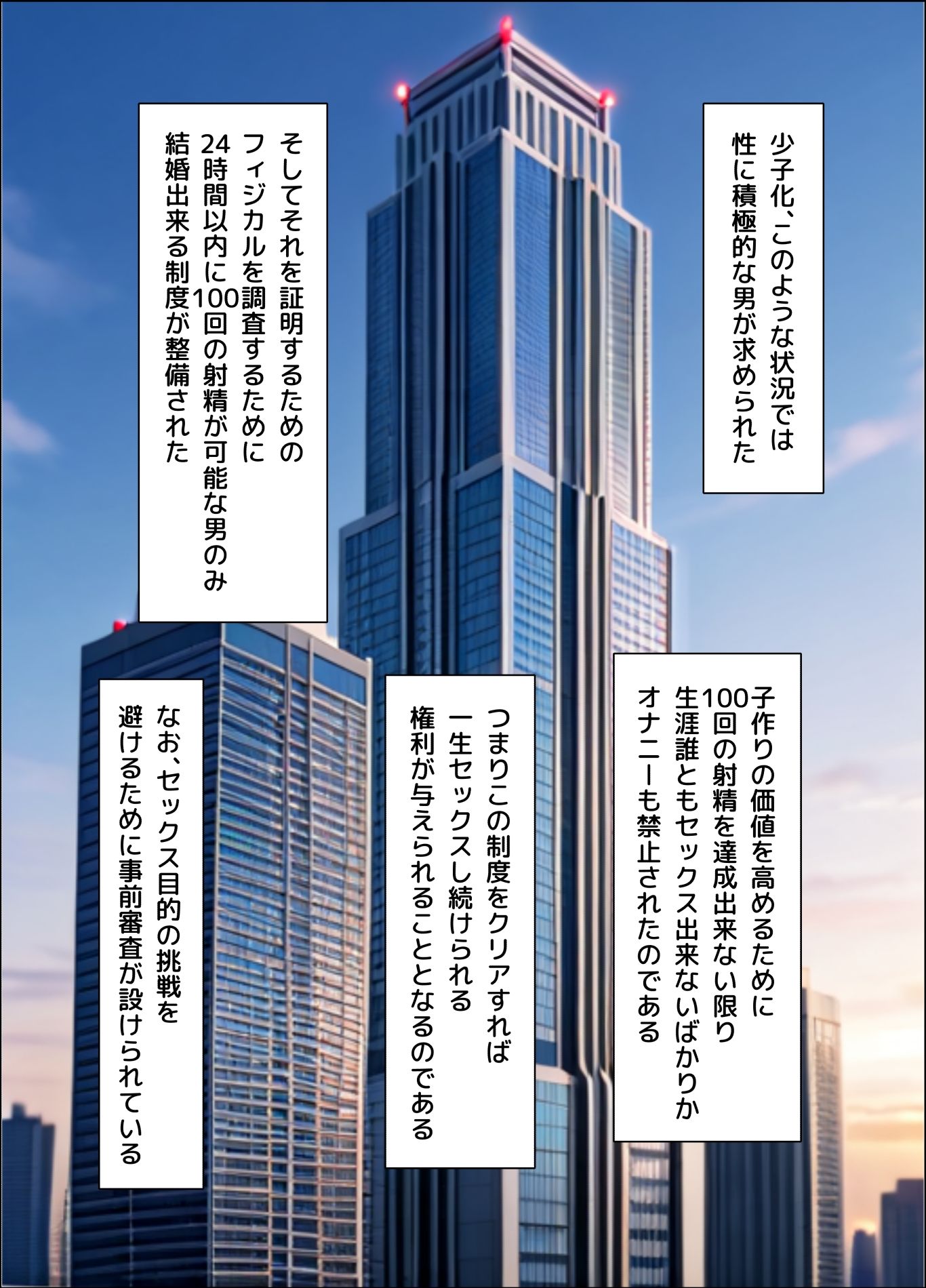 100回射精しないとセックスし続けられない世界 サンプル1ページ目