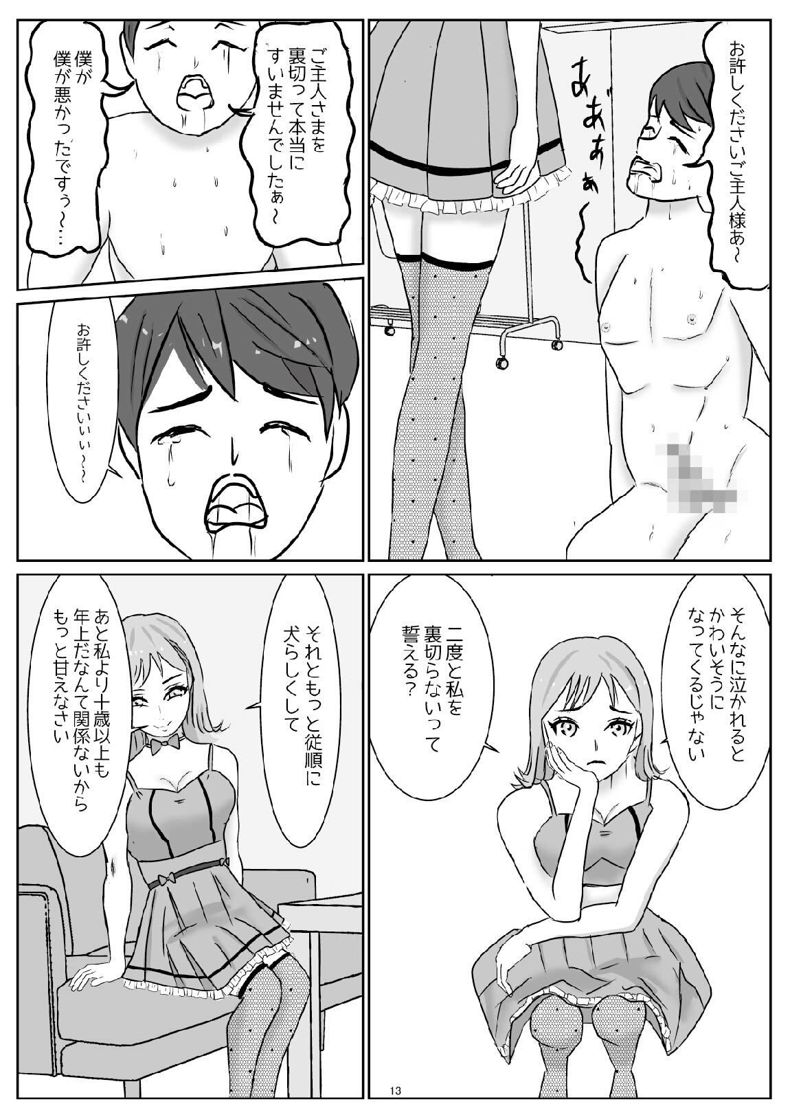 アイドルのペットになり可愛がってもらう予定が、粗相をして本気で怒らせてしまった話（M男向け） サンプル2ページ目