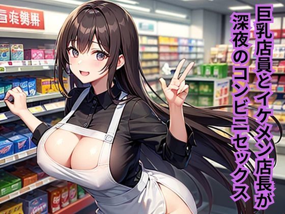 巨乳店員とイケメン店長が深夜のコンビニセックス
