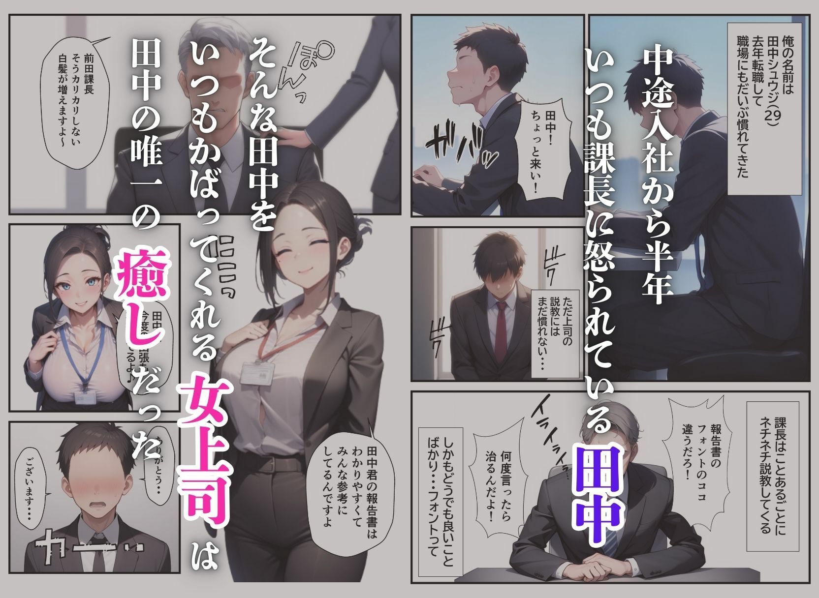 爆乳バツイチ女上司とあまあま孕ませエッチ サンプル1ページ目