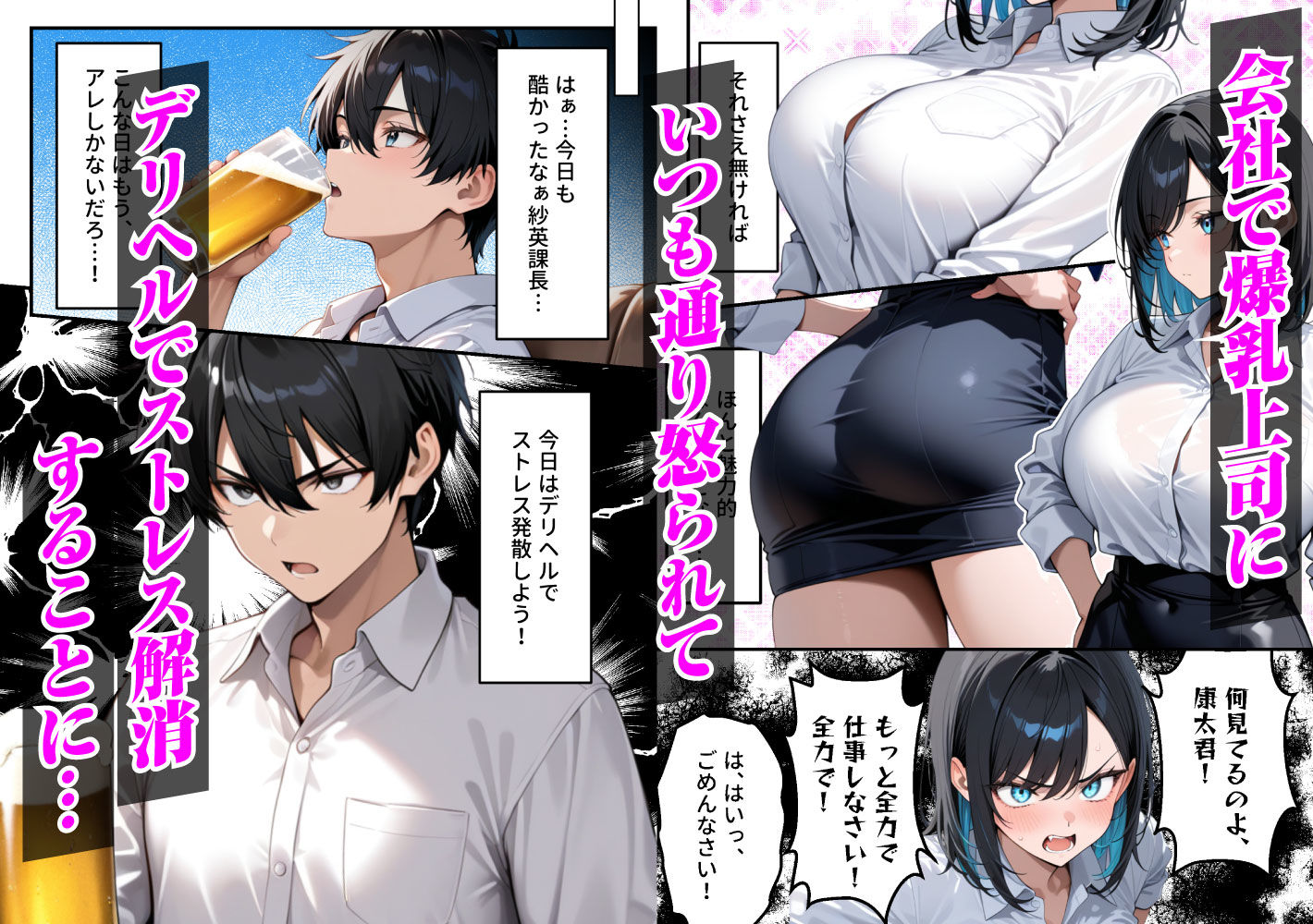 デリヘル呼んだらいじわるな上司が来た サンプル1ページ目