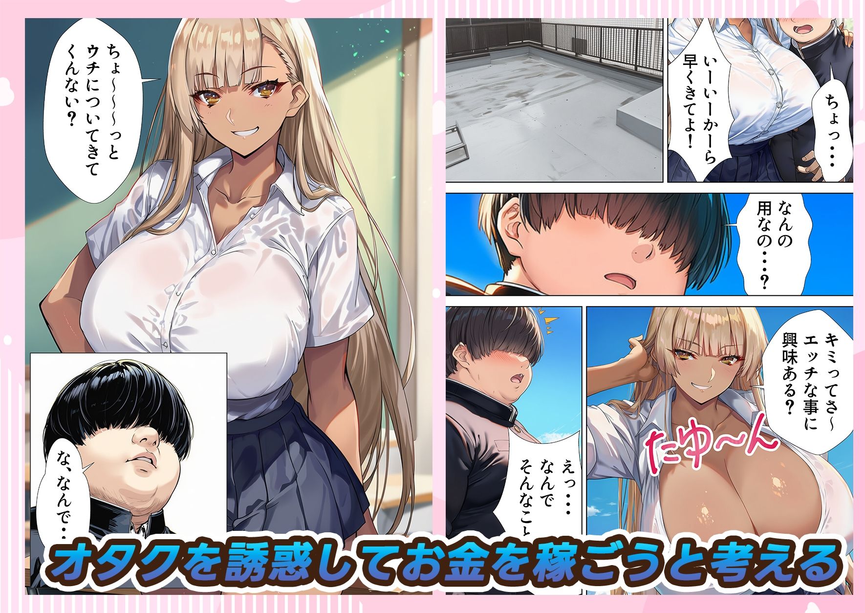 黒ギャルJK 舐めてたオタクと立場逆転SEX サンプル4ページ目