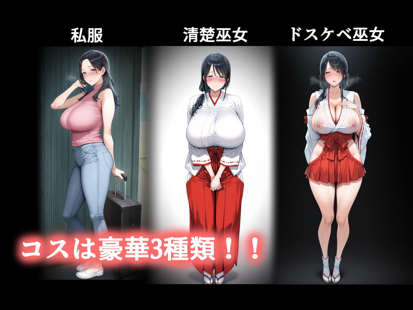 子供を欲しがる俺の妻がなぜかドスケベ巫女服でNTRれた件 サンプル9ページ目