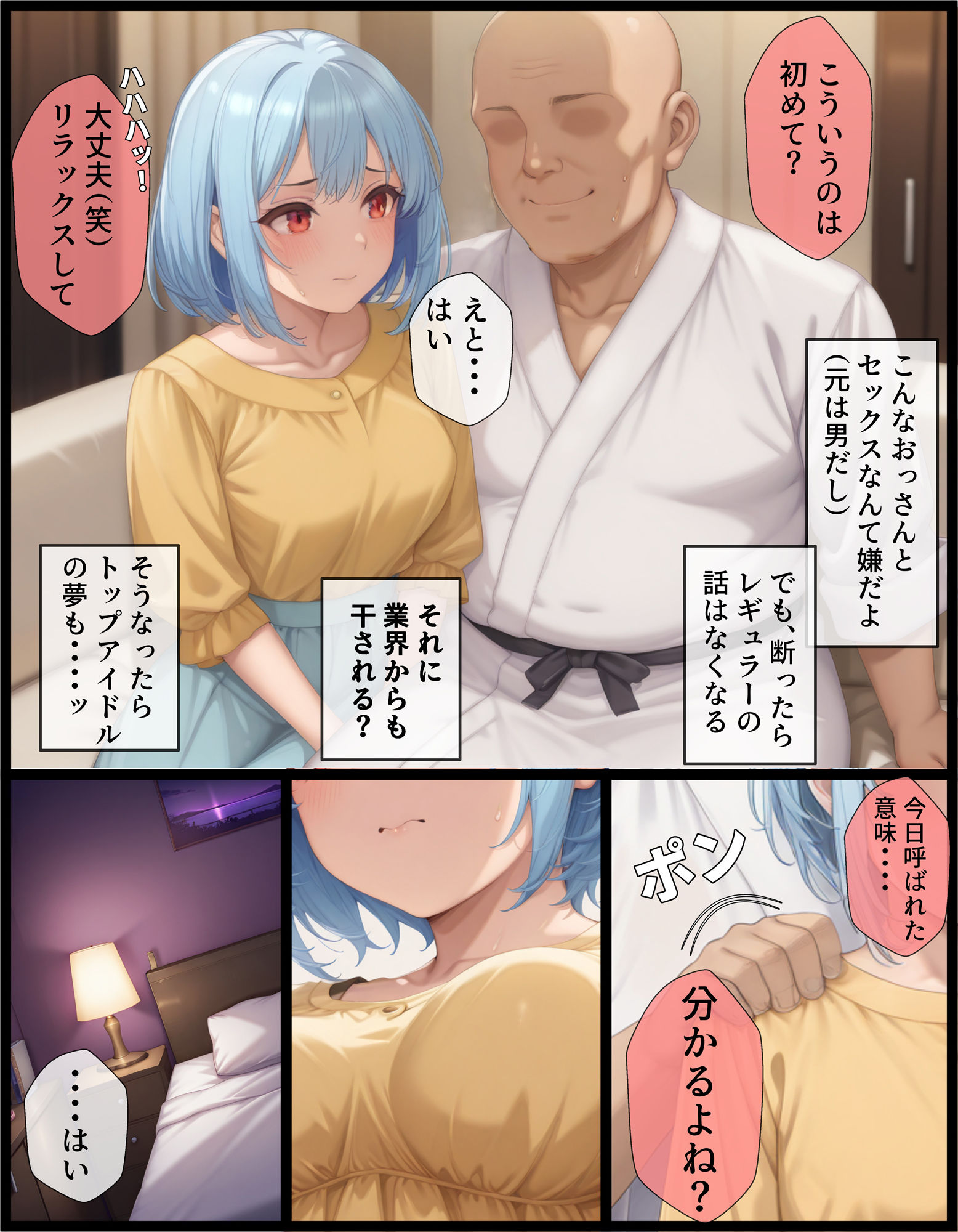TSしてシたいこと〜トップアイドルになりたくて枕営業で快楽堕ちする話〜 サンプル2ページ目