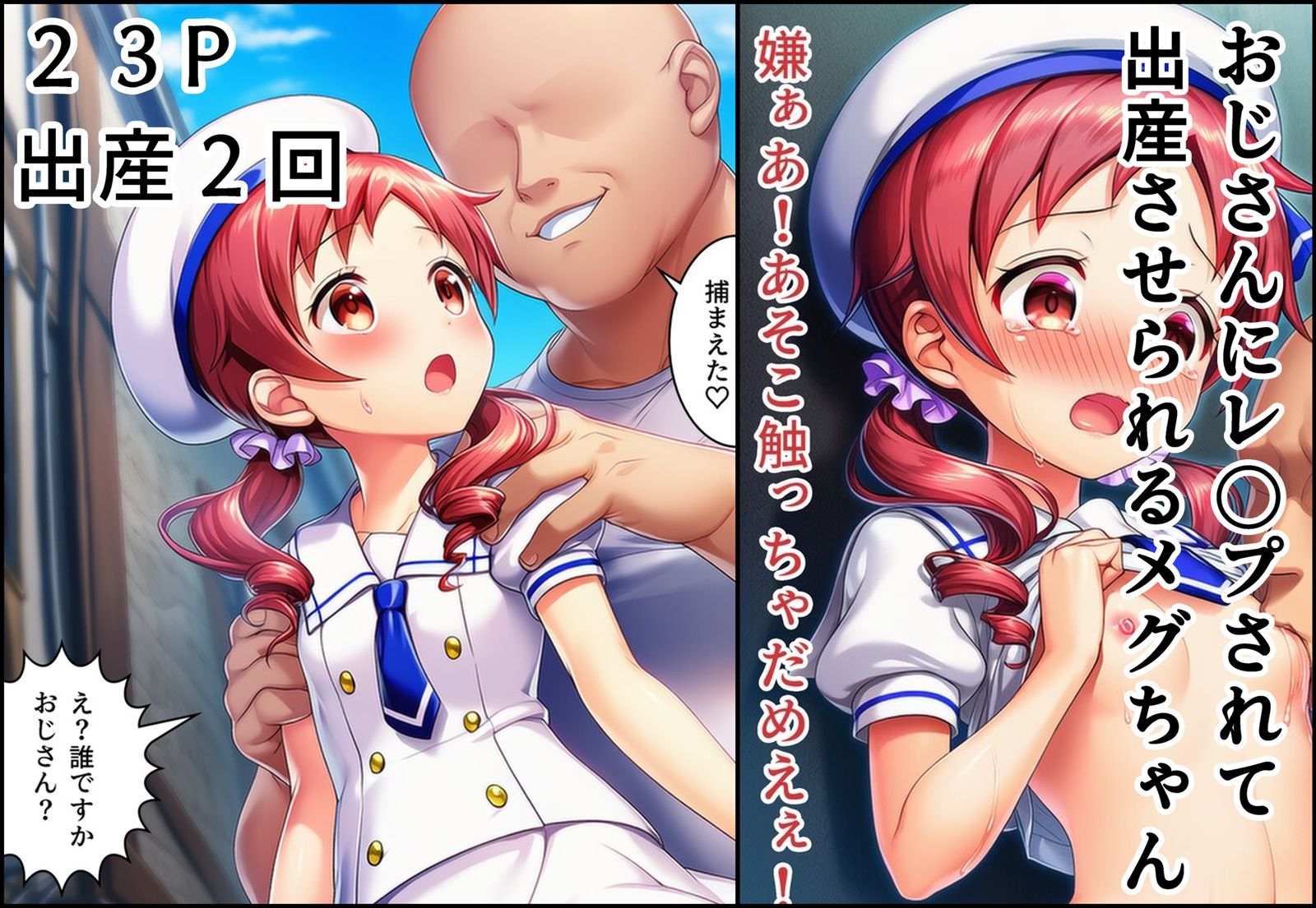 おじさんにレ〇プされて出産させられるメグちゃん サンプル1ページ目
