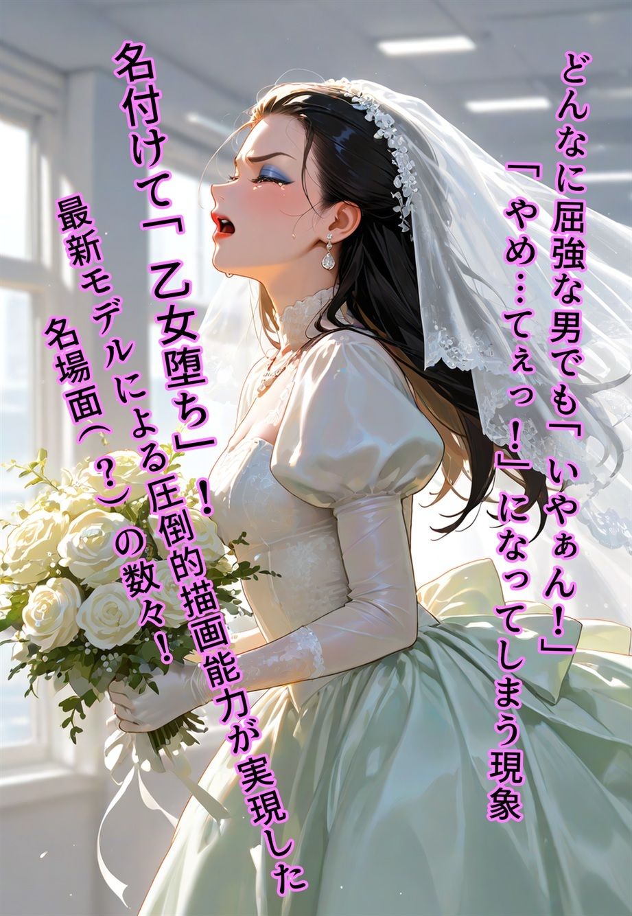 100円画集  バージン・オフィス  〜職場の男たちが、全員ウェディングドレスの処女になった日〜 サンプル4ページ目