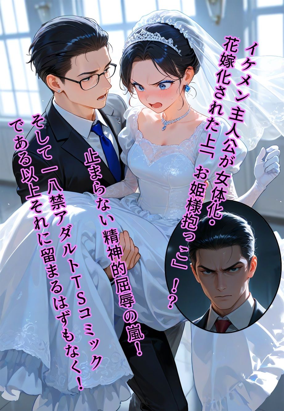 100円画集  バージン・オフィス  〜職場の男たちが、全員ウェディングドレスの処女になった日〜 サンプル6ページ目