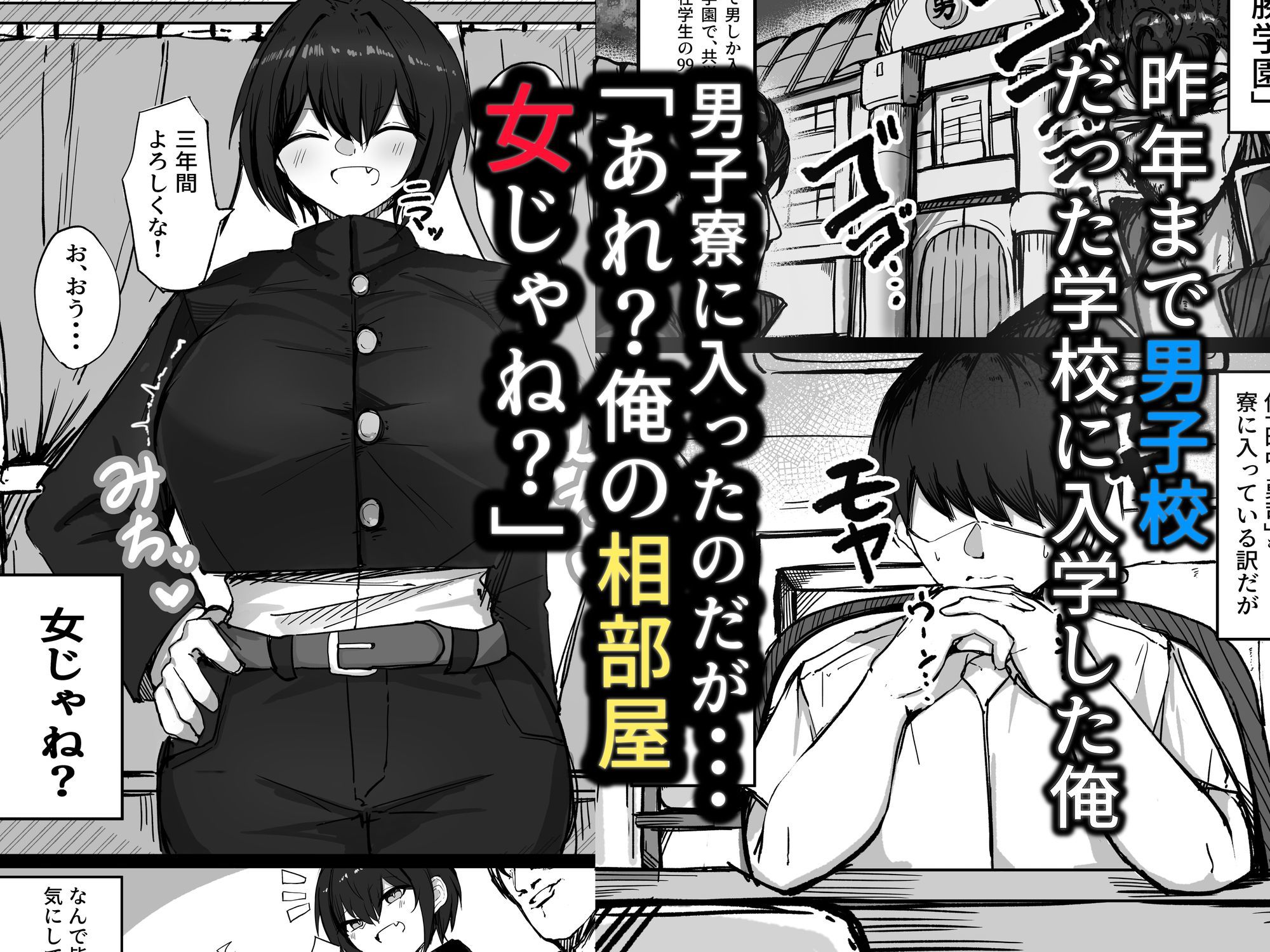 男子寮の相部屋はHの時ドスケベになる爆乳男装女子 サンプル1ページ目