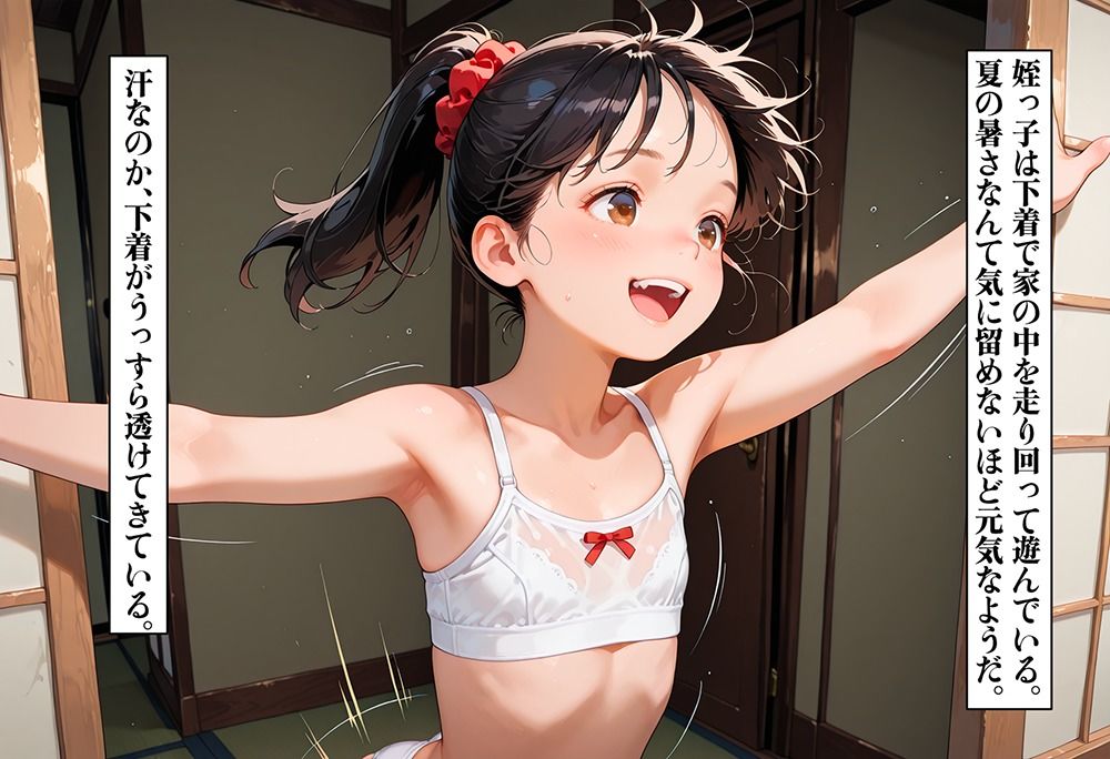 夏休みに親戚の家で姪っ子が下着で走り回っていたので我慢できずSEXした サンプル2ページ目