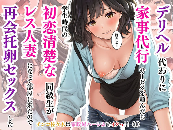 デリヘル代わりに家事代行サービスを頼んだら学生時代の初恋清楚な同級生がレス人妻になって部屋に来たので再会托卵セックスした〜井坂美和子（33歳）編〜チンコ佐々木は家政婦ハーレムでイクっ！！（1）