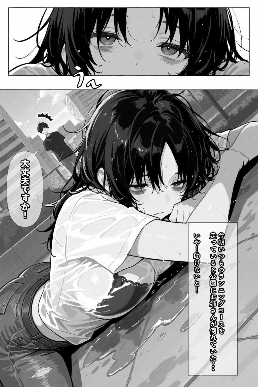 巨乳ダウナーお姉さんを拾いました サンプル2ページ目