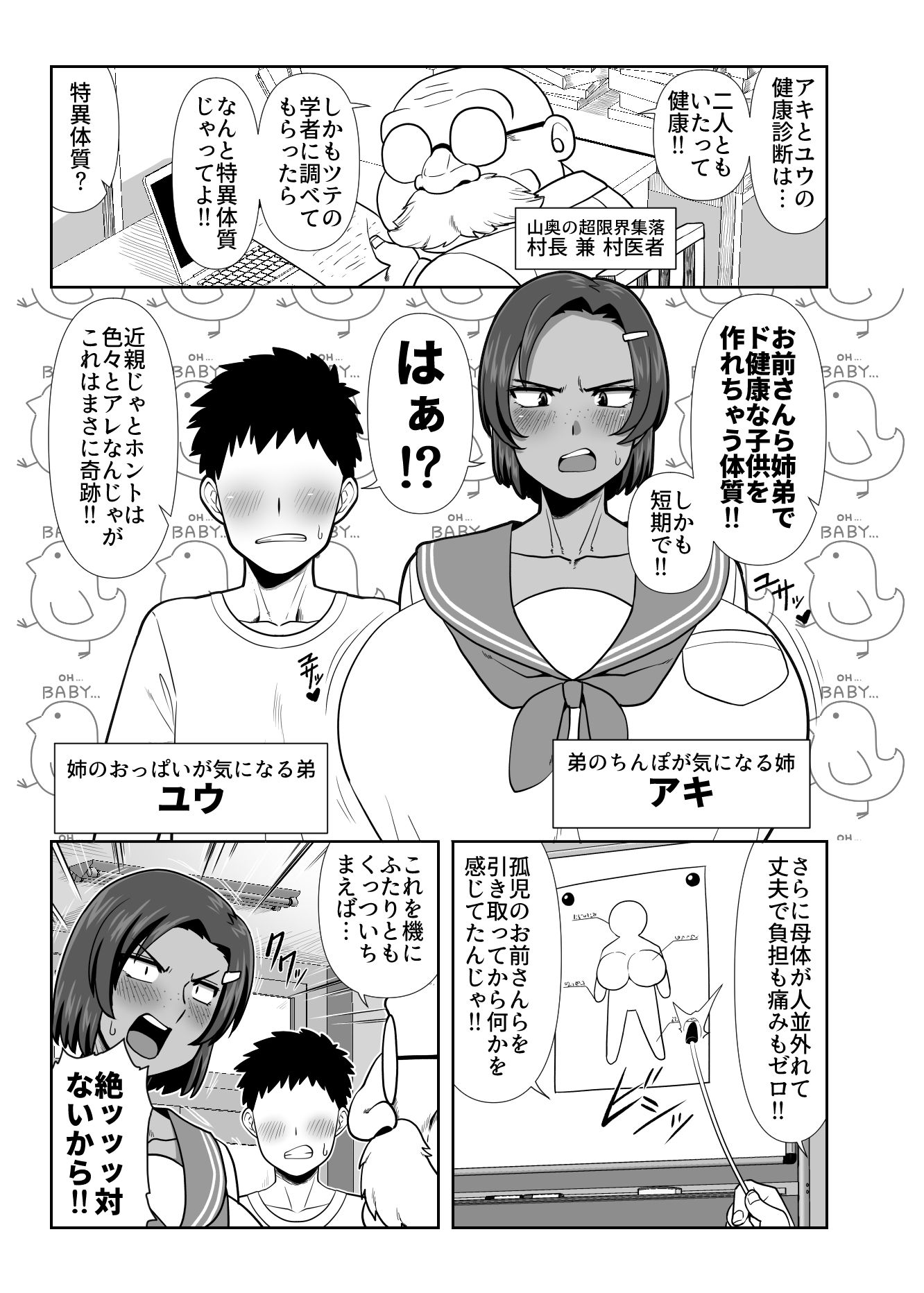 仲の悪い姉と弟が発情したサルみたいに交尾しまくる本。 サンプル1ページ目
