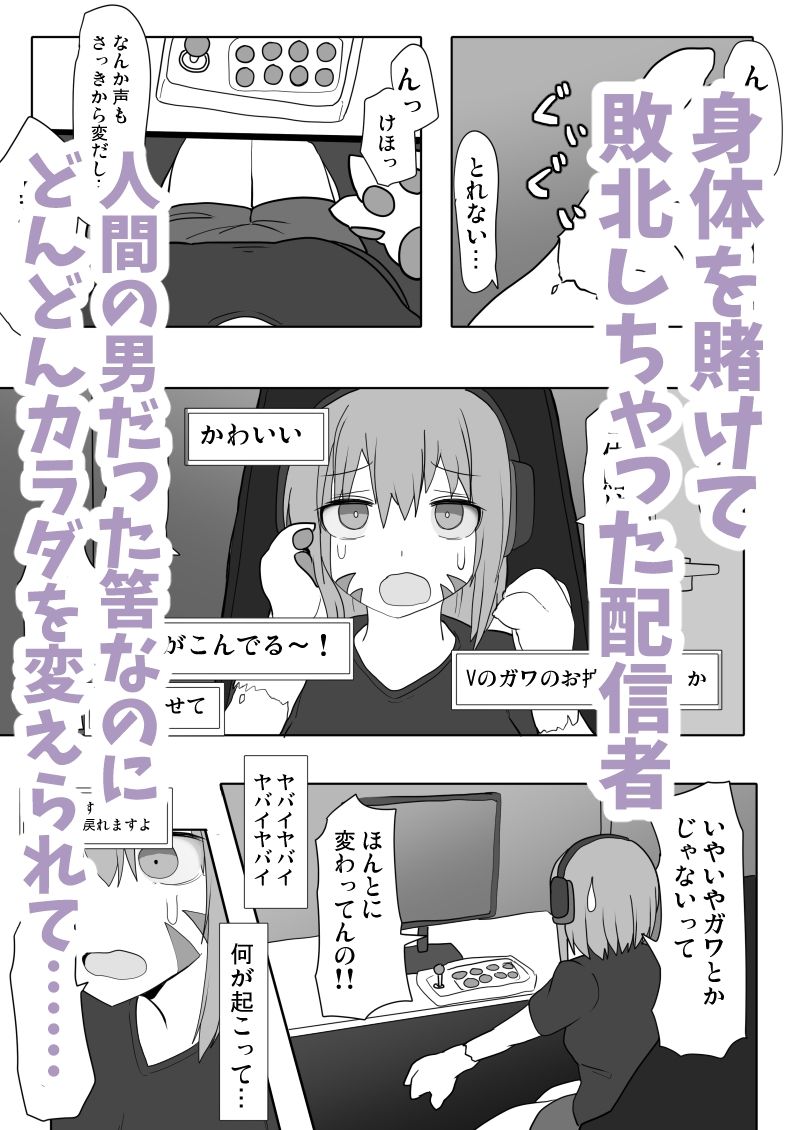 transfur 変えられた配信者 サンプル1ページ目