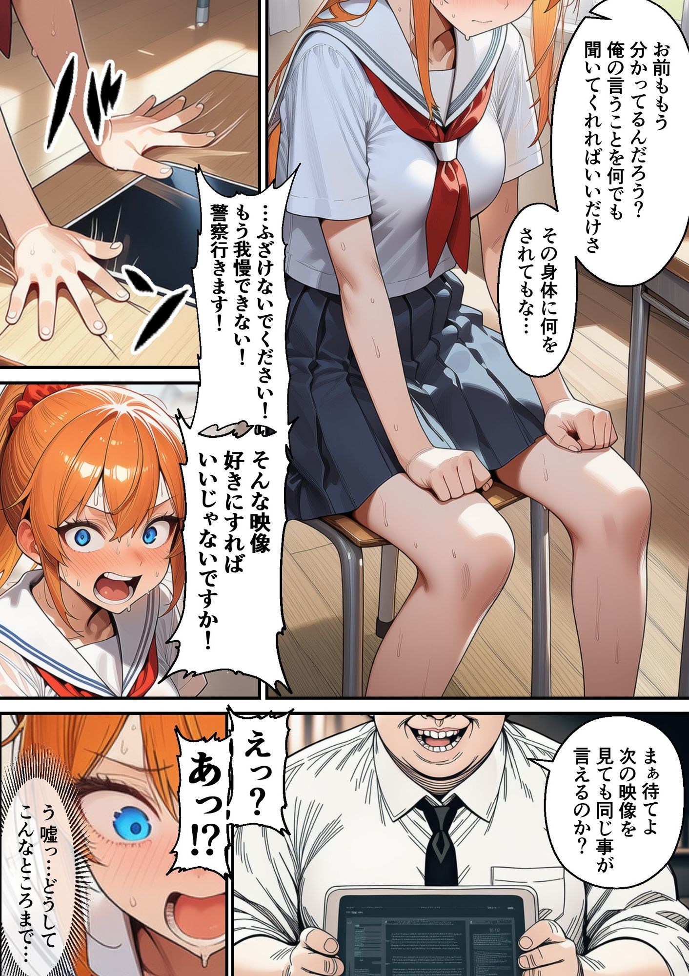 瑠璃川姉妹の羞恥被害 サンプル1ページ目