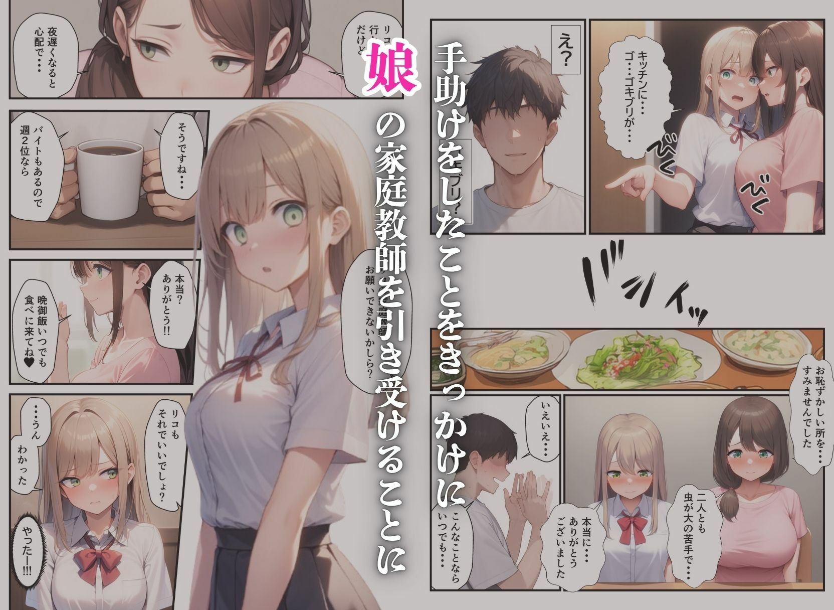 隣に引っ越してきた美人母娘とハーレム親子丼 サンプル2ページ目
