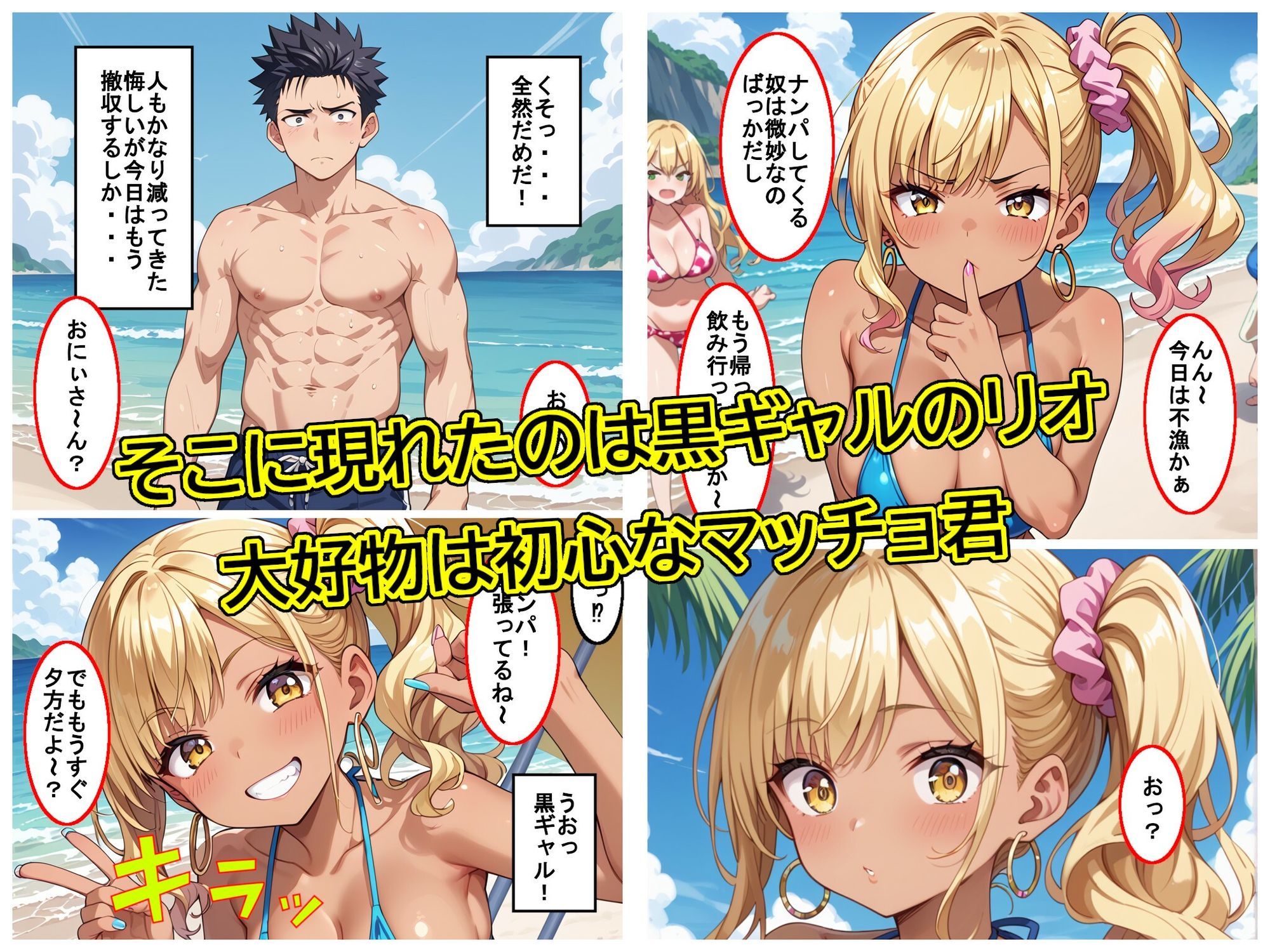 夏はやっぱりこんがり焼けた黒ギャルと青姦するしかない！ サンプル3ページ目