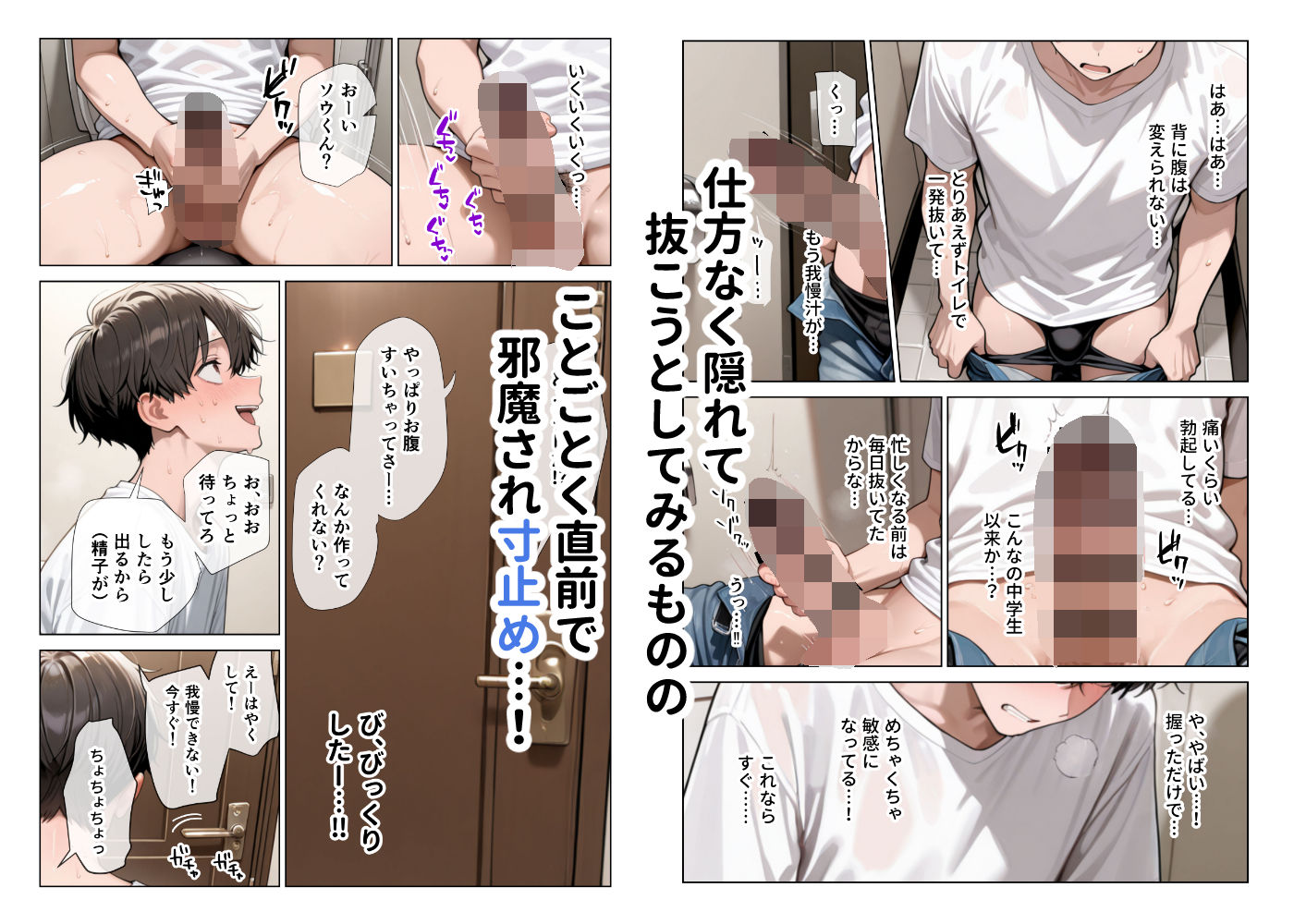 オナ禁チンポを寸止め手コキフェラでパンパンにしたあと高速杭打ち騎乗位で心情代弁しながら搾り取ってくる姪っ子に困り果ててます サンプル3ページ目