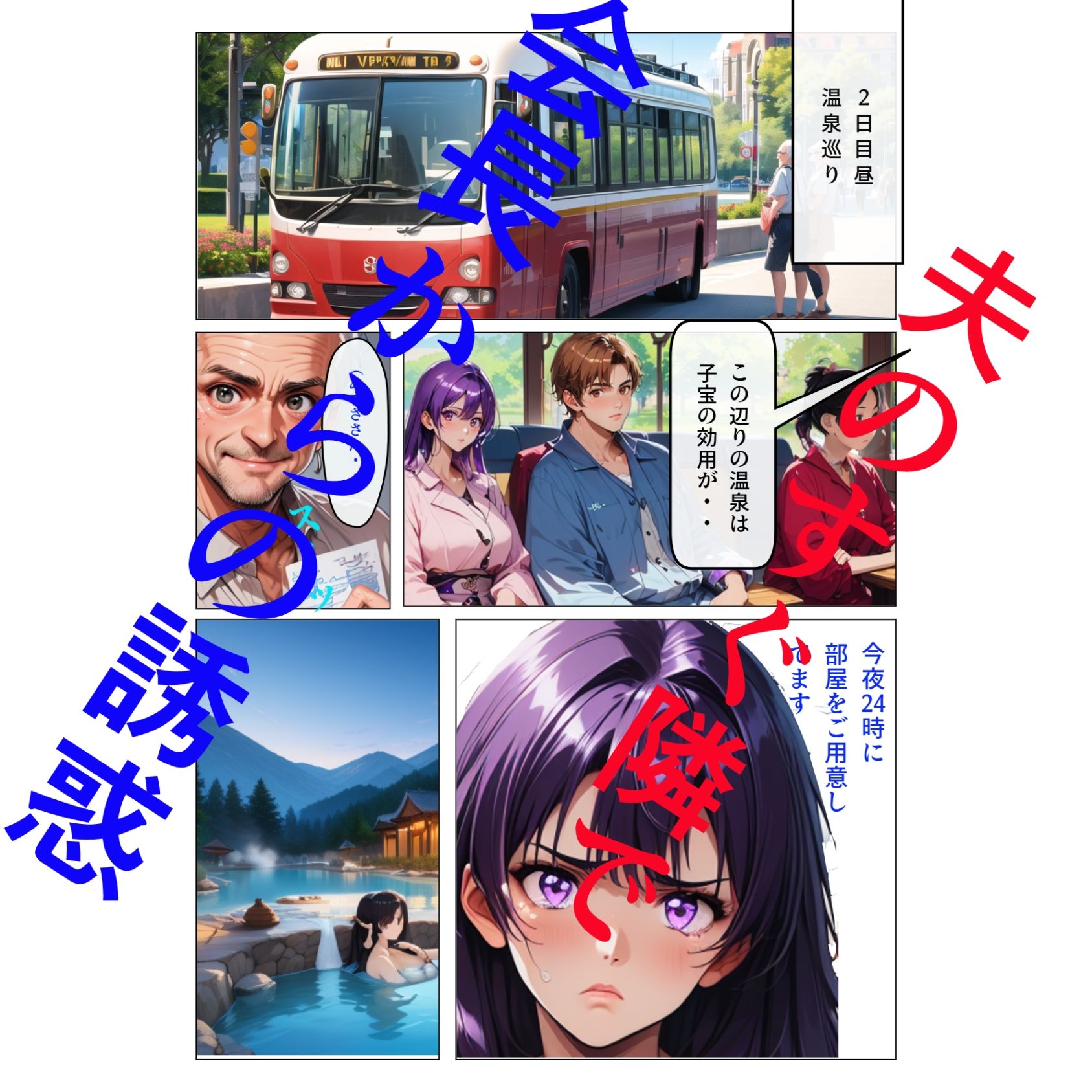 人妻とNTRと温泉旅行3（NTR編） サンプル2ページ目