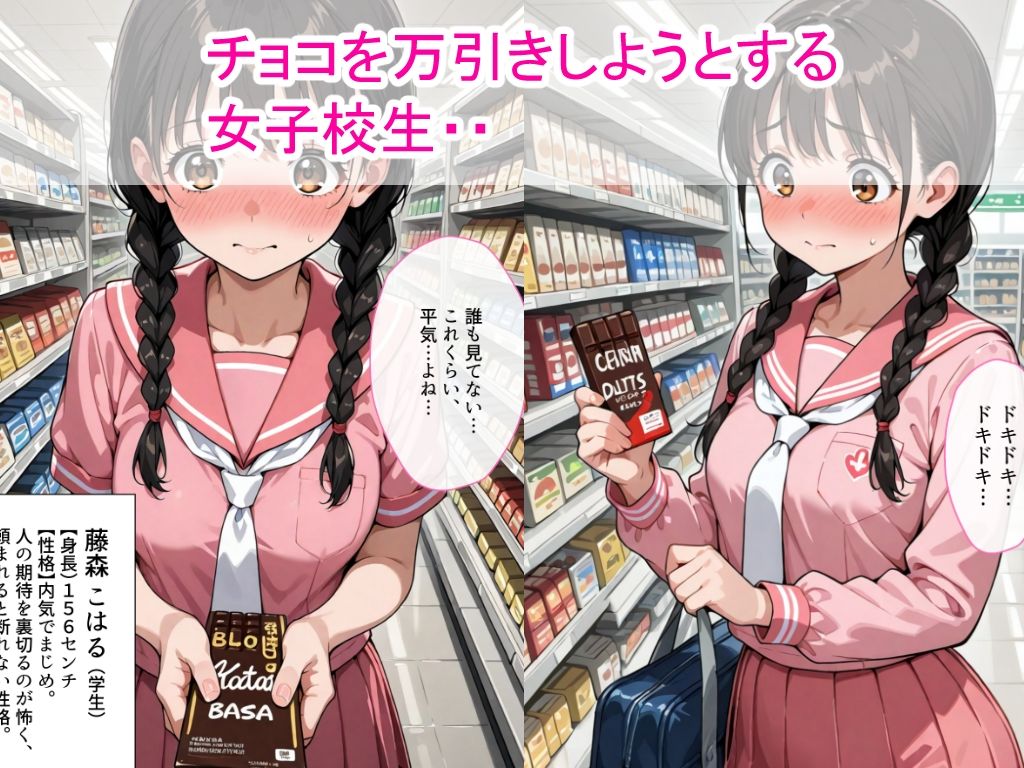 万引きセーラー服女子校生にスーパーの店長が中出しをした話 サンプル1ページ目