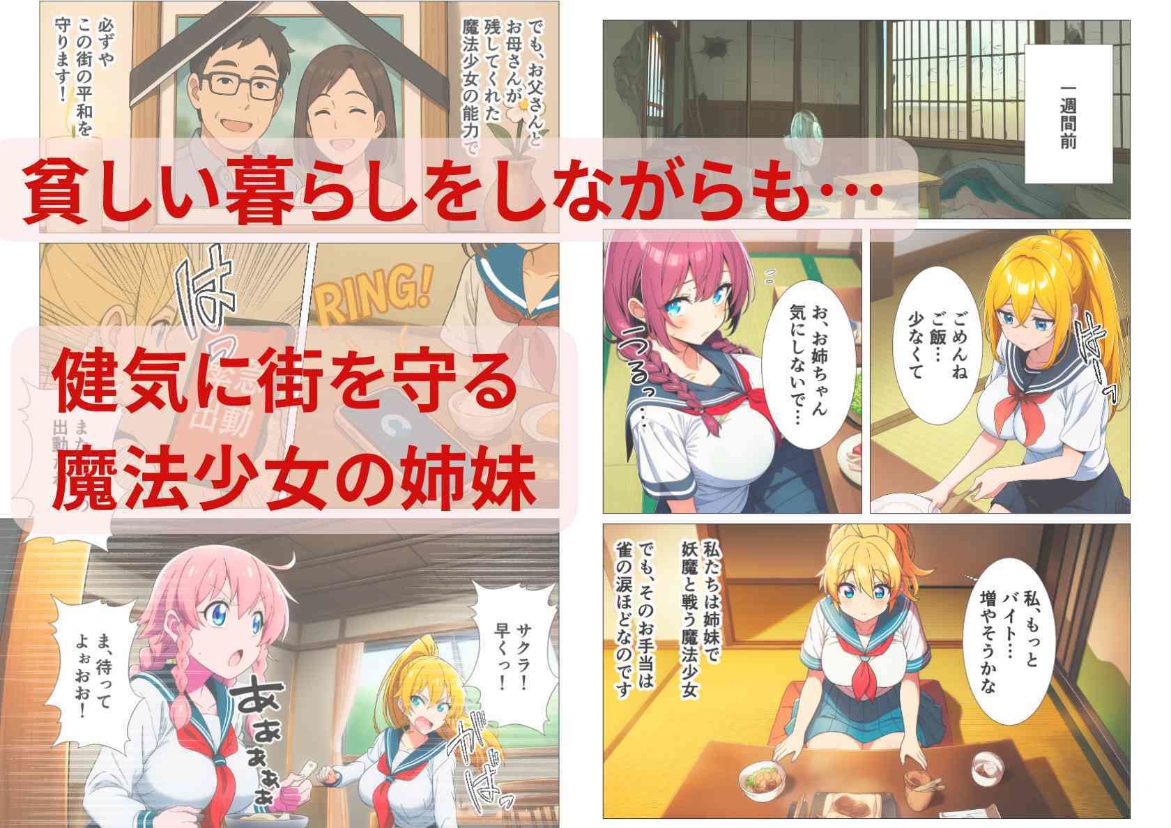 悪堕ち魔法少女〜悦楽の姉妹丼〜 サンプル1ページ目