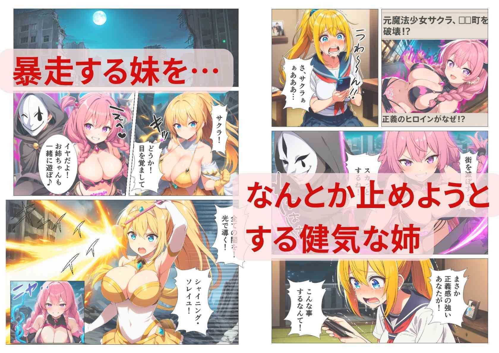 悪堕ち魔法少女〜悦楽の姉妹丼〜 サンプル6ページ目