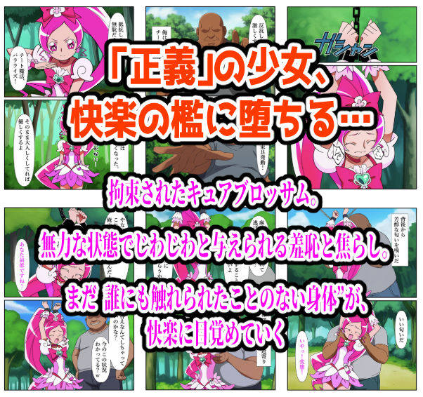 プリキュア同人 キュアブロッサム拘束×種付け調教 サンプル1ページ目