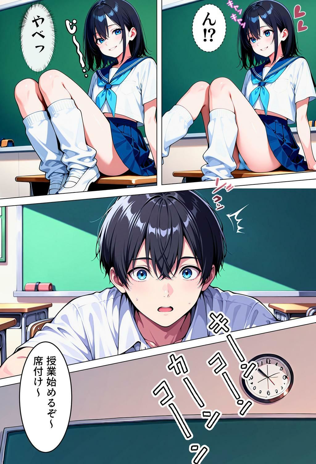 転校先の女の子が男の娘で、ち♂ち♂でお仕置きされた話 サンプル2ページ目