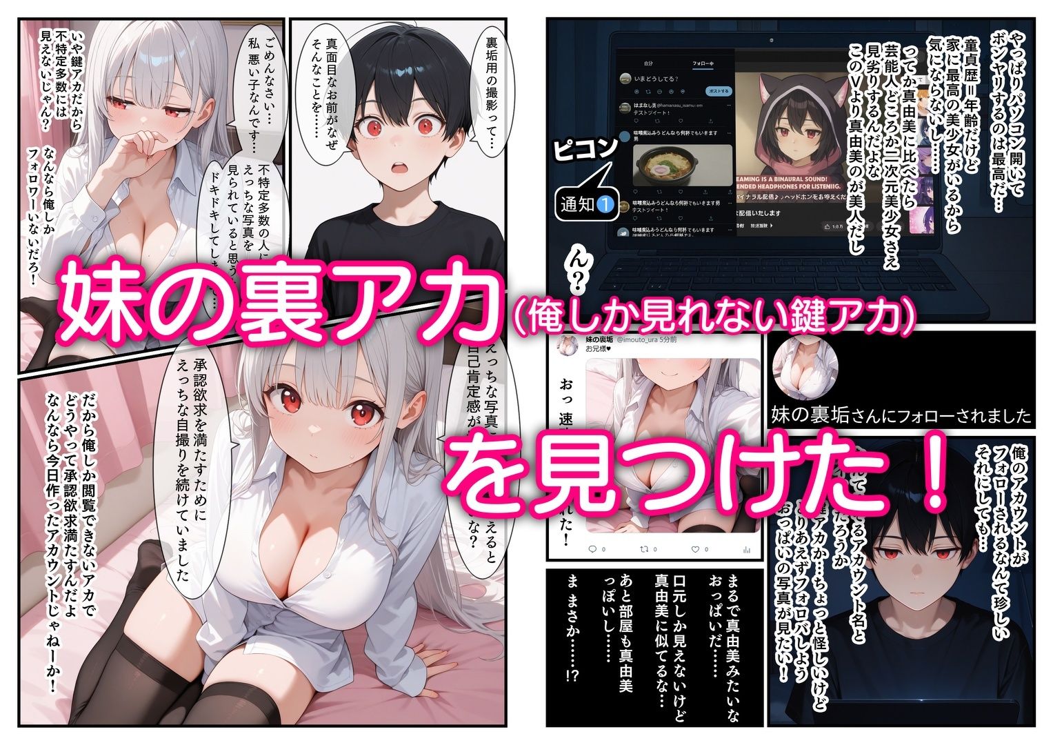 妹の裏アカを見つけた えっちした 逆レ○プされた サンプル1ページ目