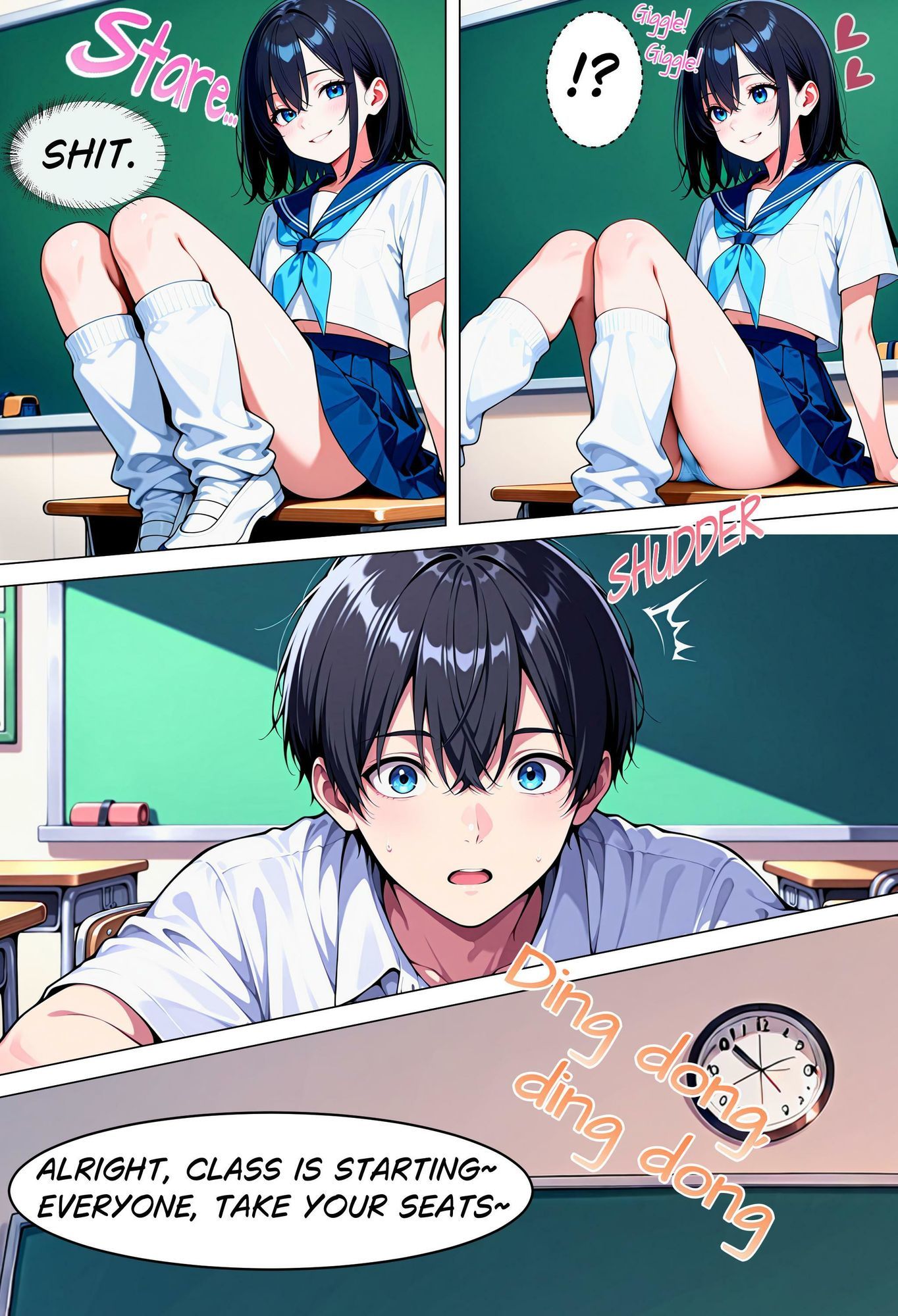 【ENGLISH】I TRANSFERRED SCHOOLS AND WAS PUNISHED BY A FEMBOY’S D♂CK サンプル2ページ目
