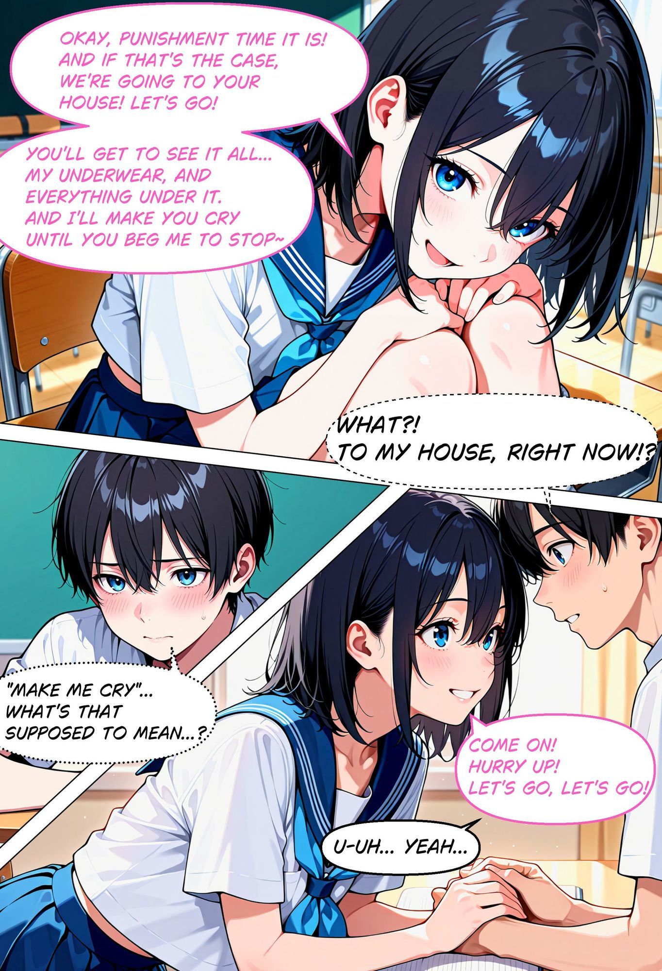【ENGLISH】I TRANSFERRED SCHOOLS AND WAS PUNISHED BY A FEMBOY’S D♂CK サンプル7ページ目
