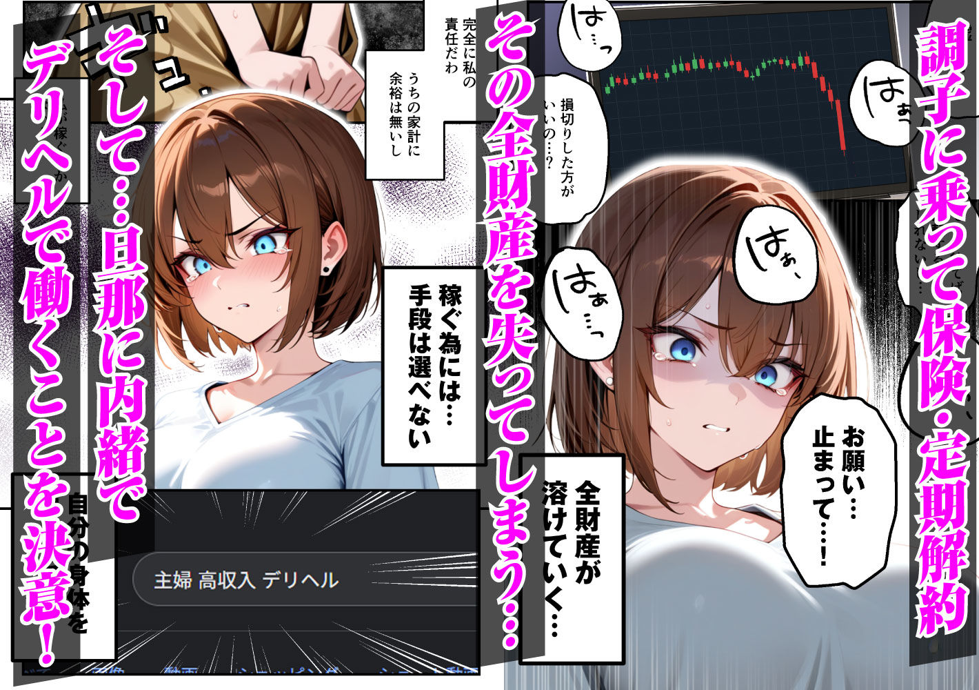 【人妻デリヘルNTR】デリヘル呼んだら先輩の妻が来た〜FXにハマった貞淑妻が堕ちるまで〜 サンプル2ページ目