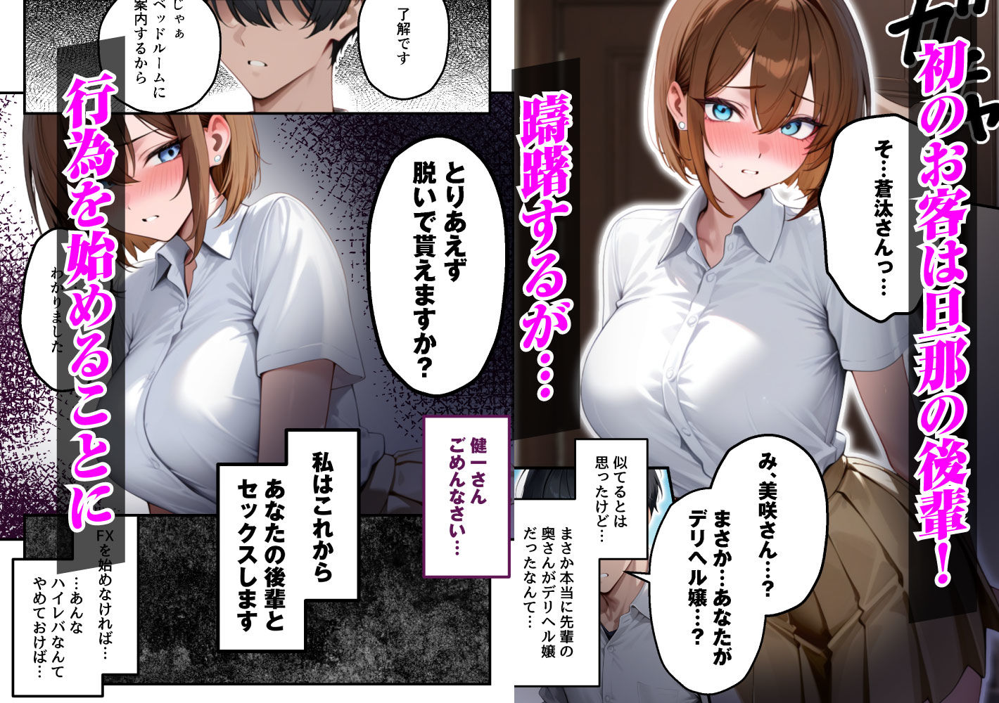 【人妻デリヘルNTR】デリヘル呼んだら先輩の妻が来た〜FXにハマった貞淑妻が堕ちるまで〜 サンプル3ページ目