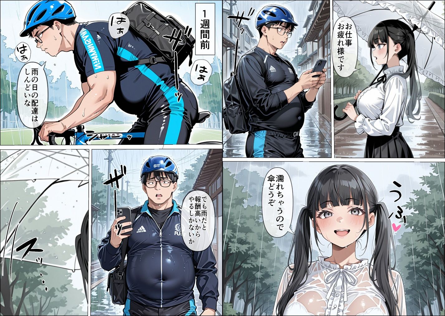 Ub●rの配達先で推しコンカフェ嬢が彼氏とヤってた話 サンプル3ページ目