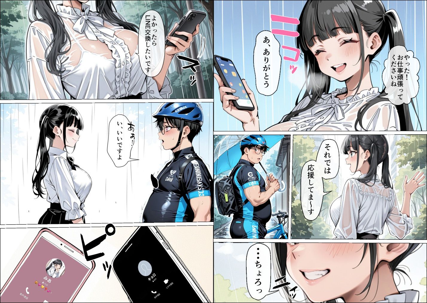 Ub●rの配達先で推しコンカフェ嬢が彼氏とヤってた話 サンプル5ページ目