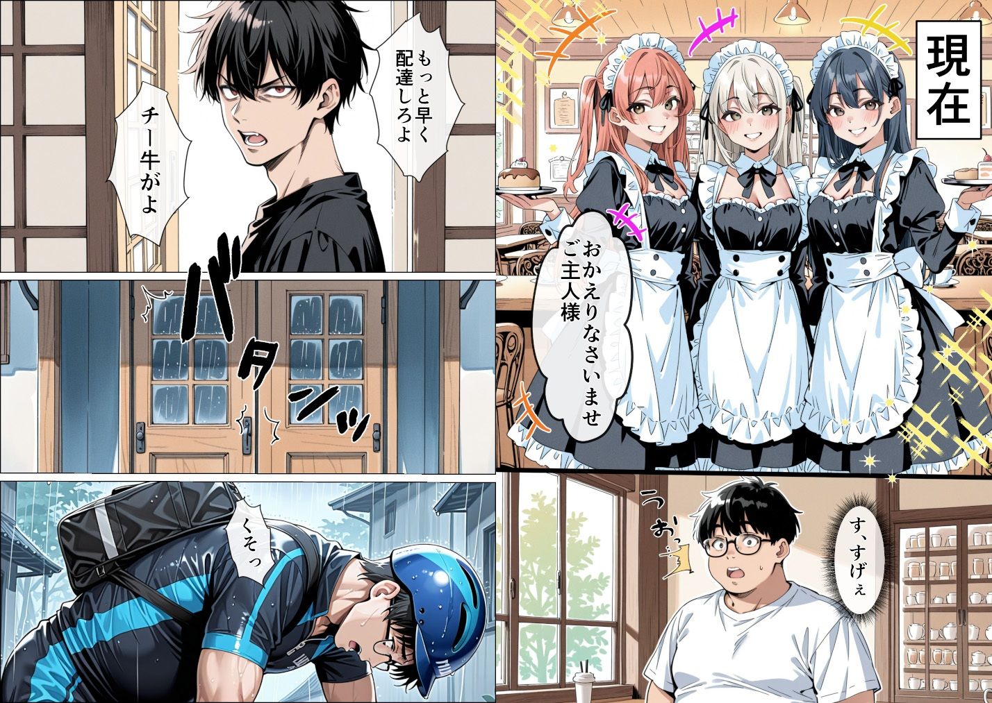 Ub●rの配達先で推しコンカフェ嬢が彼氏とヤってた話 サンプル7ページ目