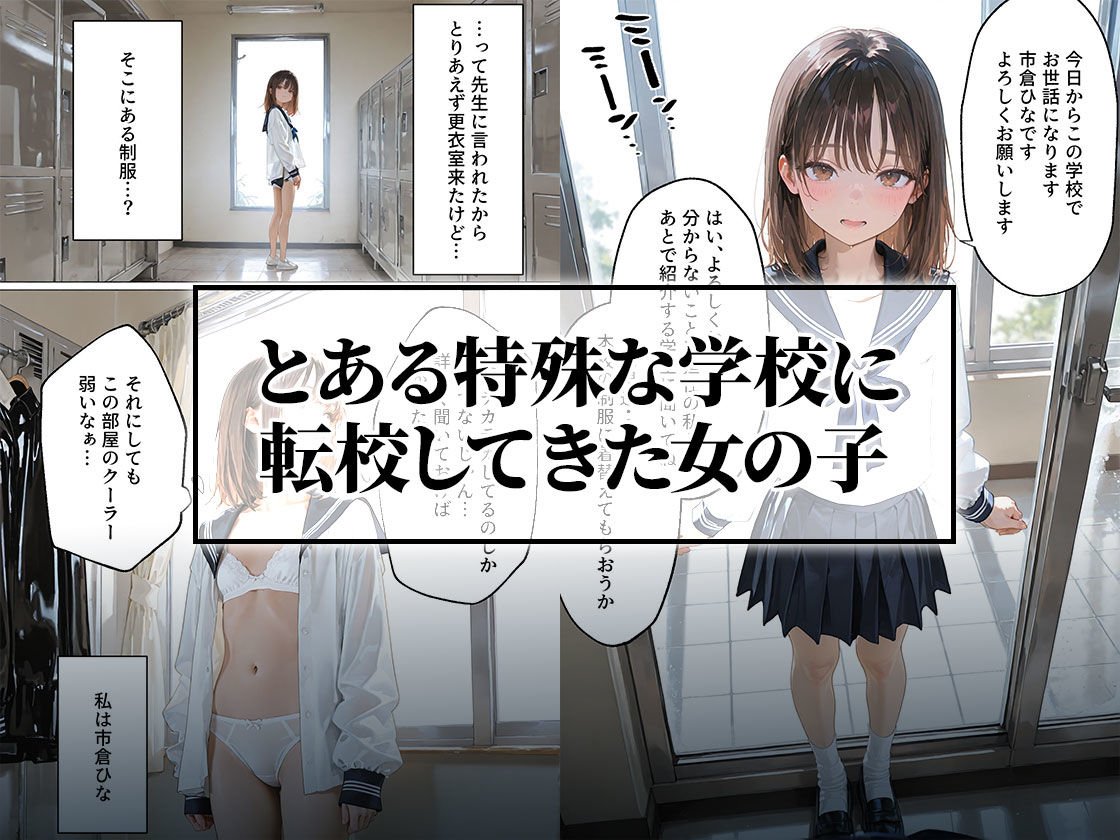 護謨学院『ラバーセーラー服着用レッスン』細身の女子生徒を包むボディスーツと滲む汗が滴る学生服 サンプル2ページ目