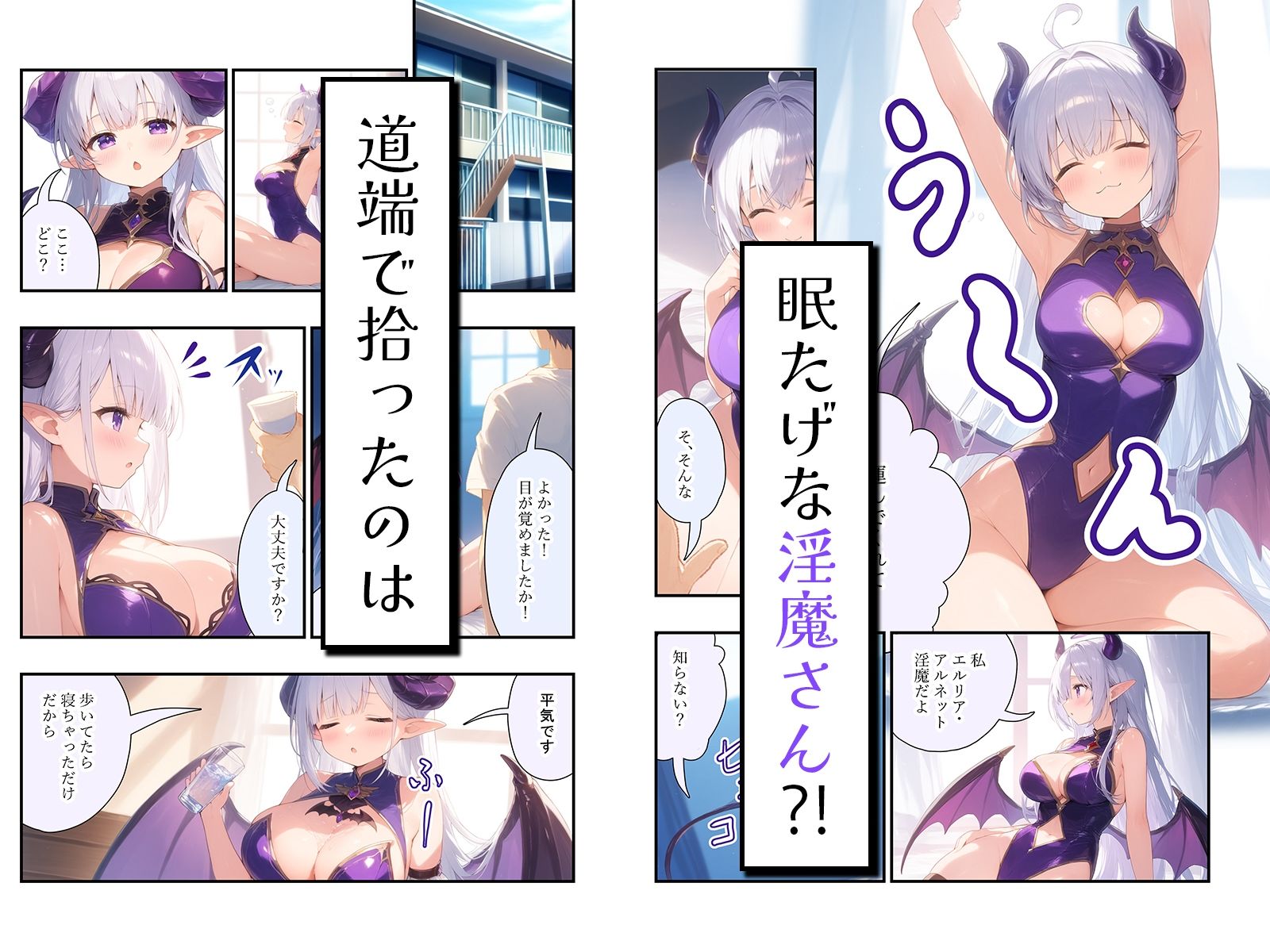【漫画】眠たげな淫魔さんを拾ったら、お礼に優しく甘〜く筆下ろしされました♪ サンプル1ページ目