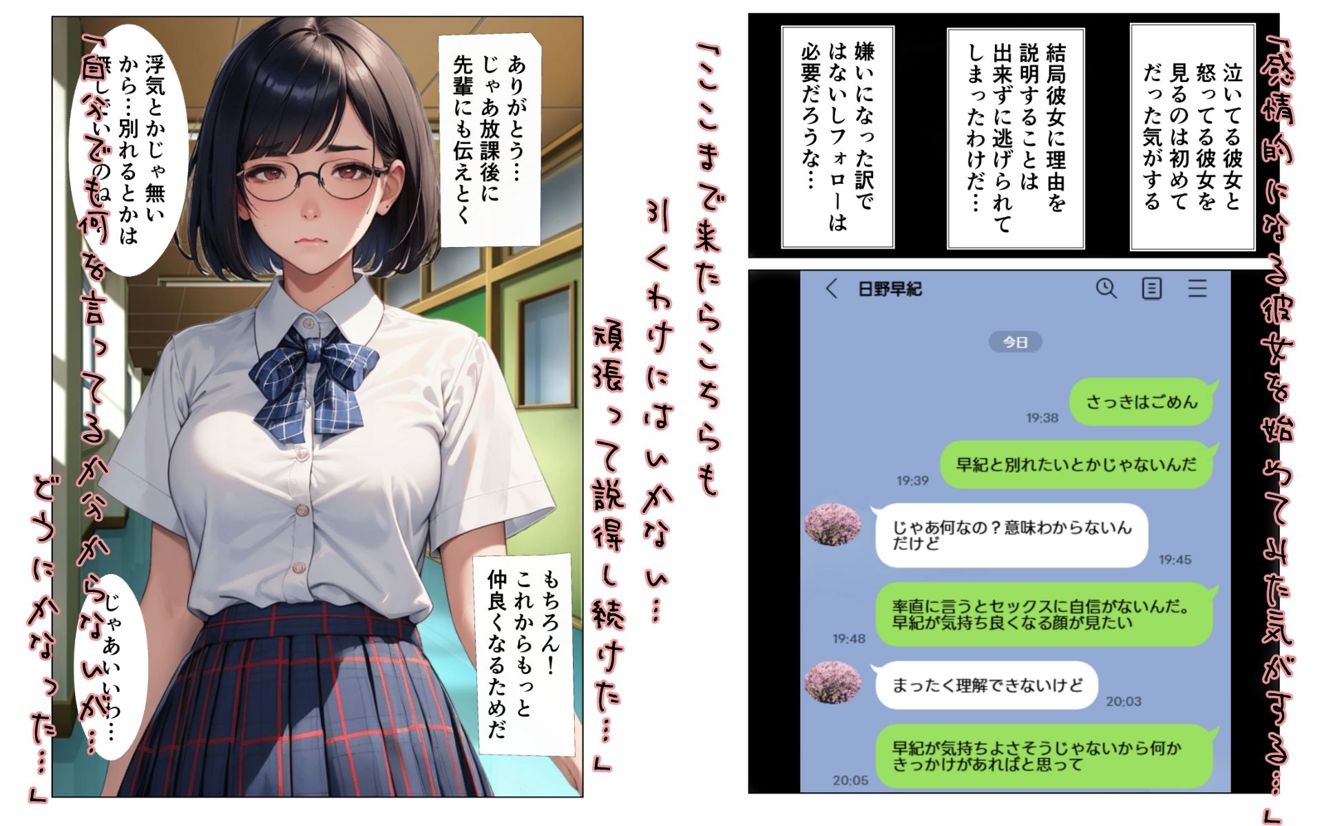 ぶさかわ彼女を先輩に寝取らせたら見たことない景色が見えた・・・ サンプル3ページ目