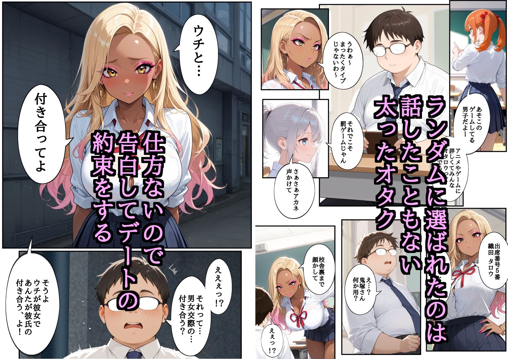 学園一ビッチと噂のギャルが罰ゲームでガチなオタクと付き合ったら… サンプル2ページ目