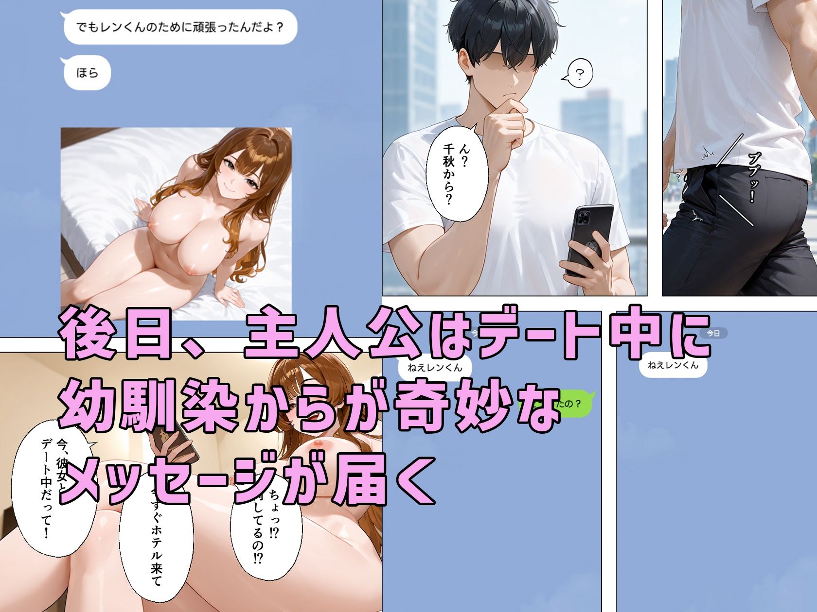 久しぶりに再開した幼馴染が貧乳地味子から派手爆乳に成長してた サンプル6ページ目