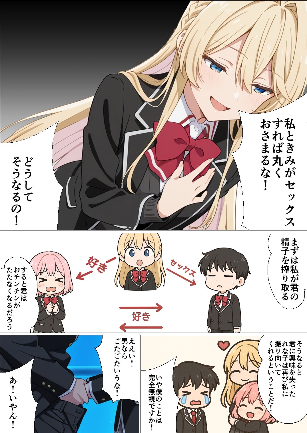 わたしがチンポを挿入できるわけないじゃん、ムリムリ！2 サンプル10ページ目