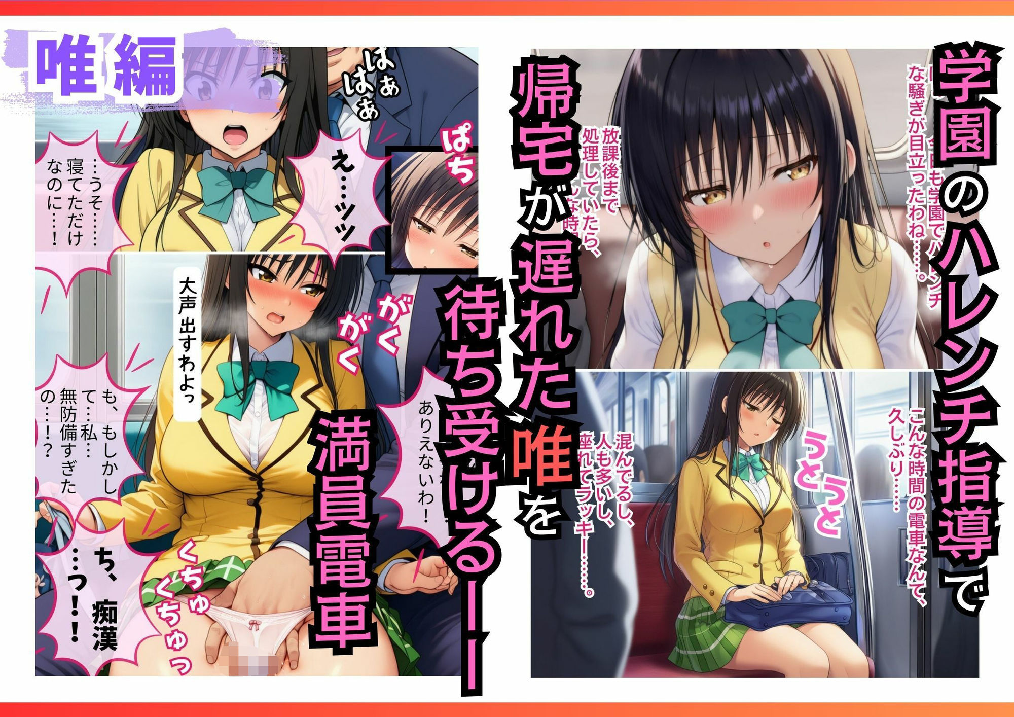 とらぶる痴●！春菜と唯と電車エッチしちゃう話 サンプル4ページ目